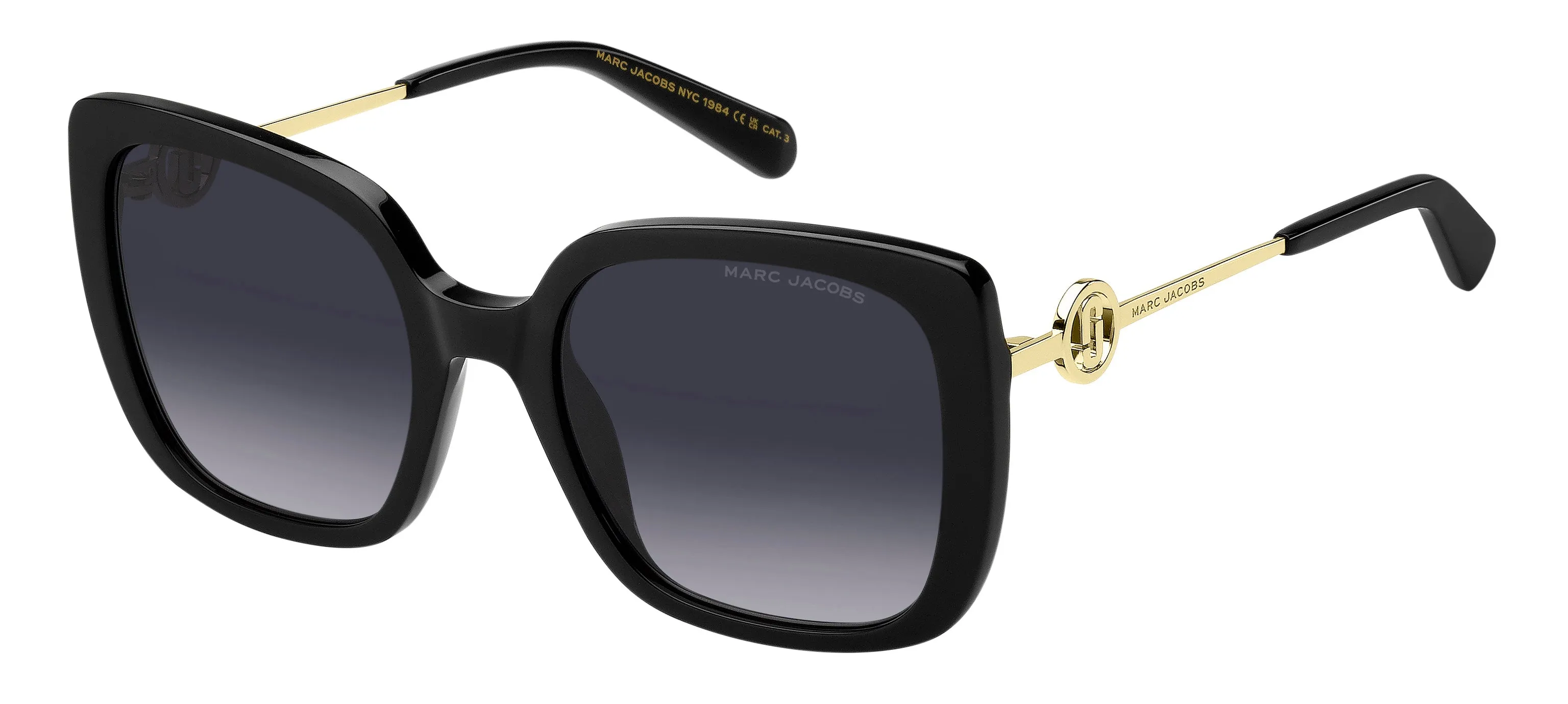 Marc Jacobs MARC 727/S 807/9O Occhiali da sole Acetato Nero Grigio Squadrata Sfumato - immagine 1