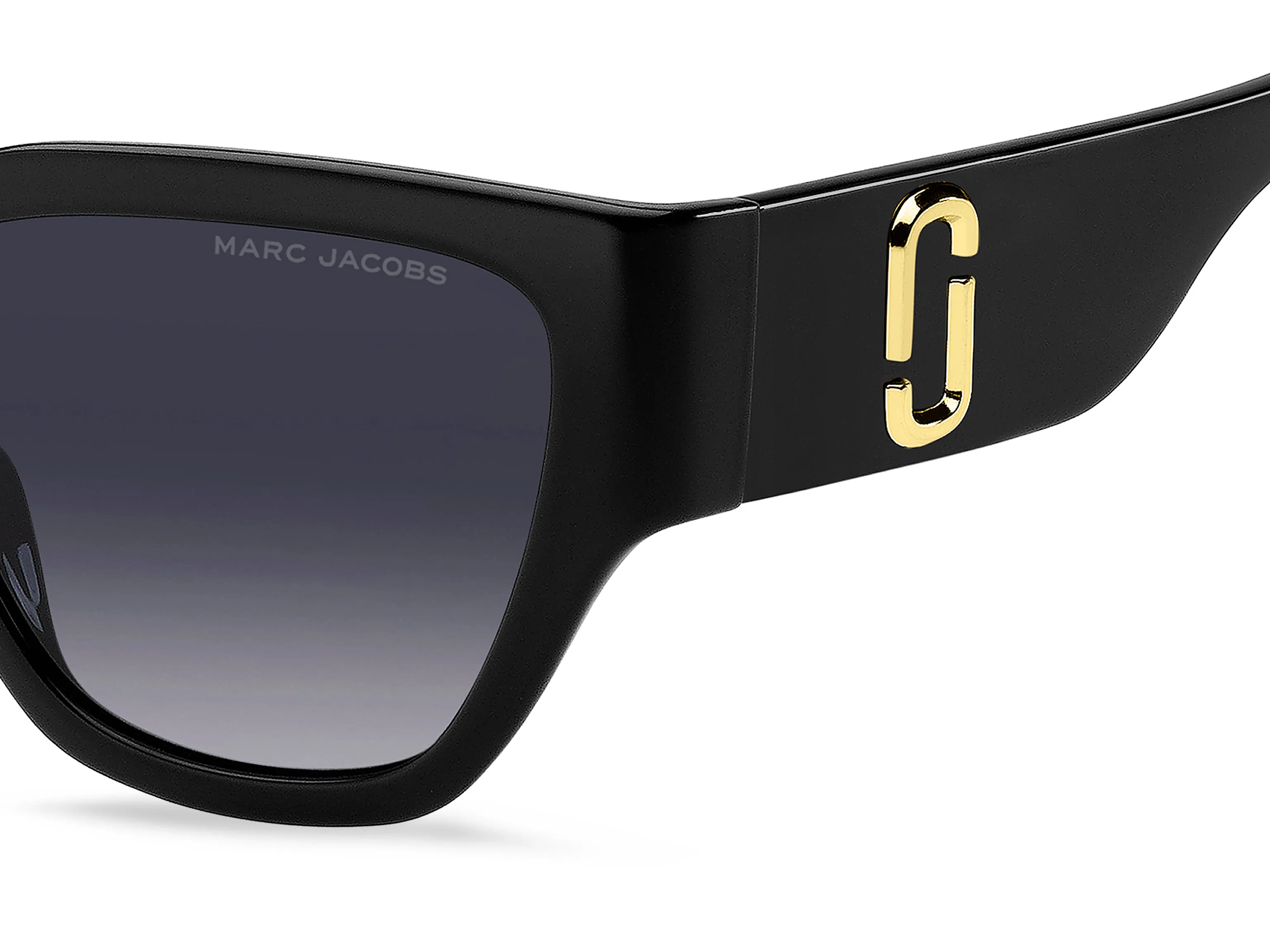 Marc Jacobs MARC 724/S 807/9O Occhiali da sole Iniettato Nero Grigio Squadrata Sfumato - immagine 3