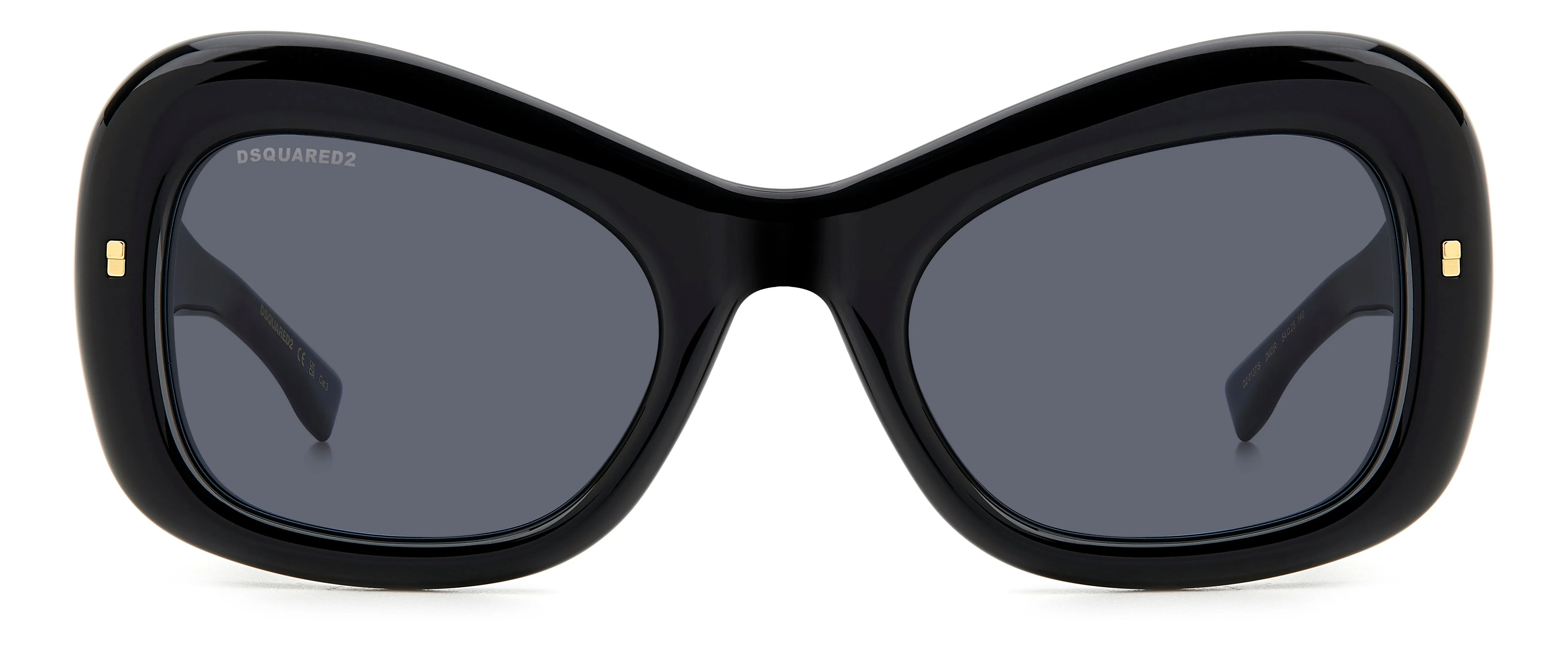 Dsquared2 D2 0137/S 2M2/IR Occhiali da sole Acetato Nero/Oro Grigio Farfalla - immagine 2