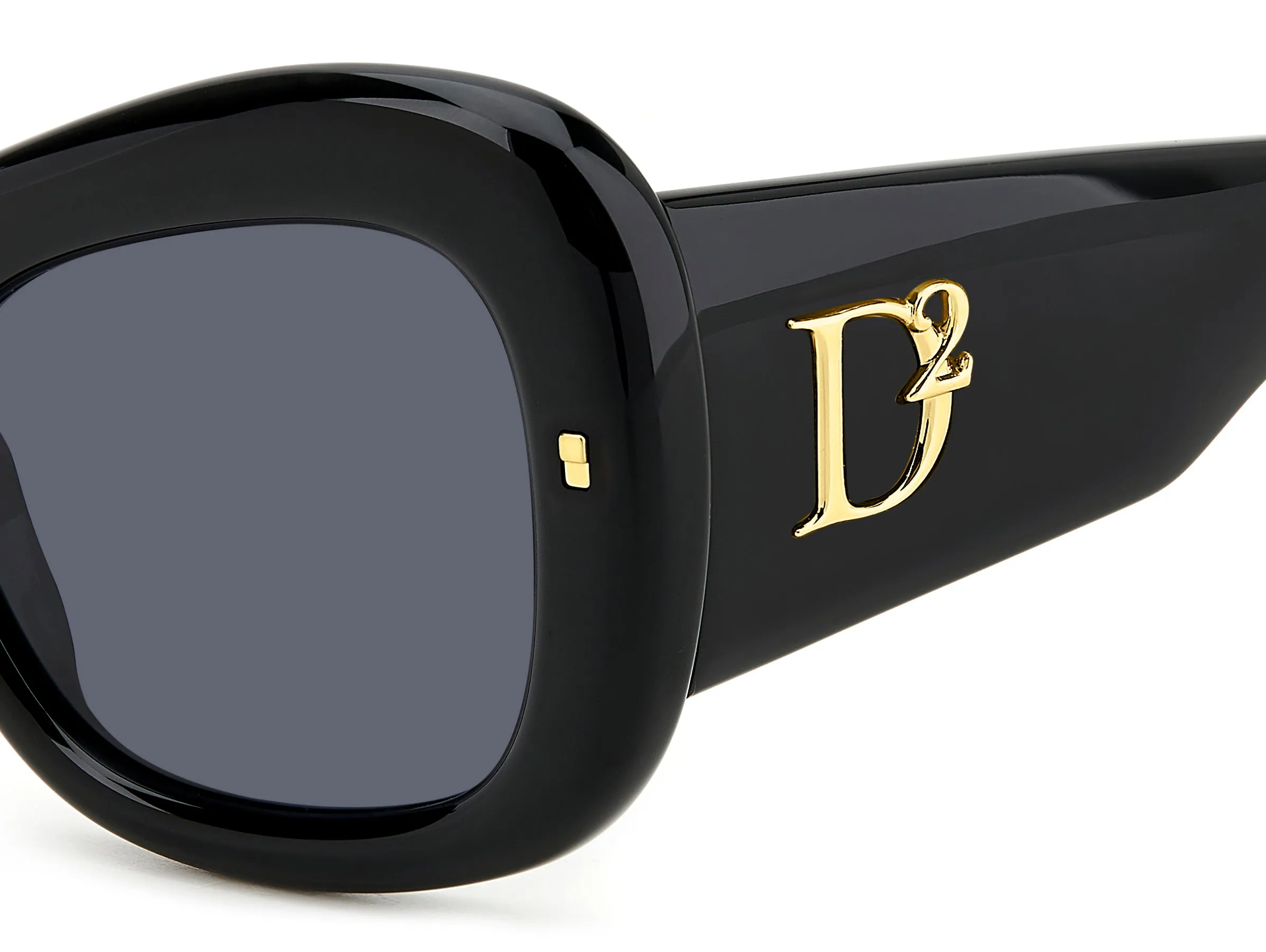 Dsquared2 D2 0137/S 2M2/IR Occhiali da sole Acetato Nero/Oro Grigio Farfalla - immagine 3