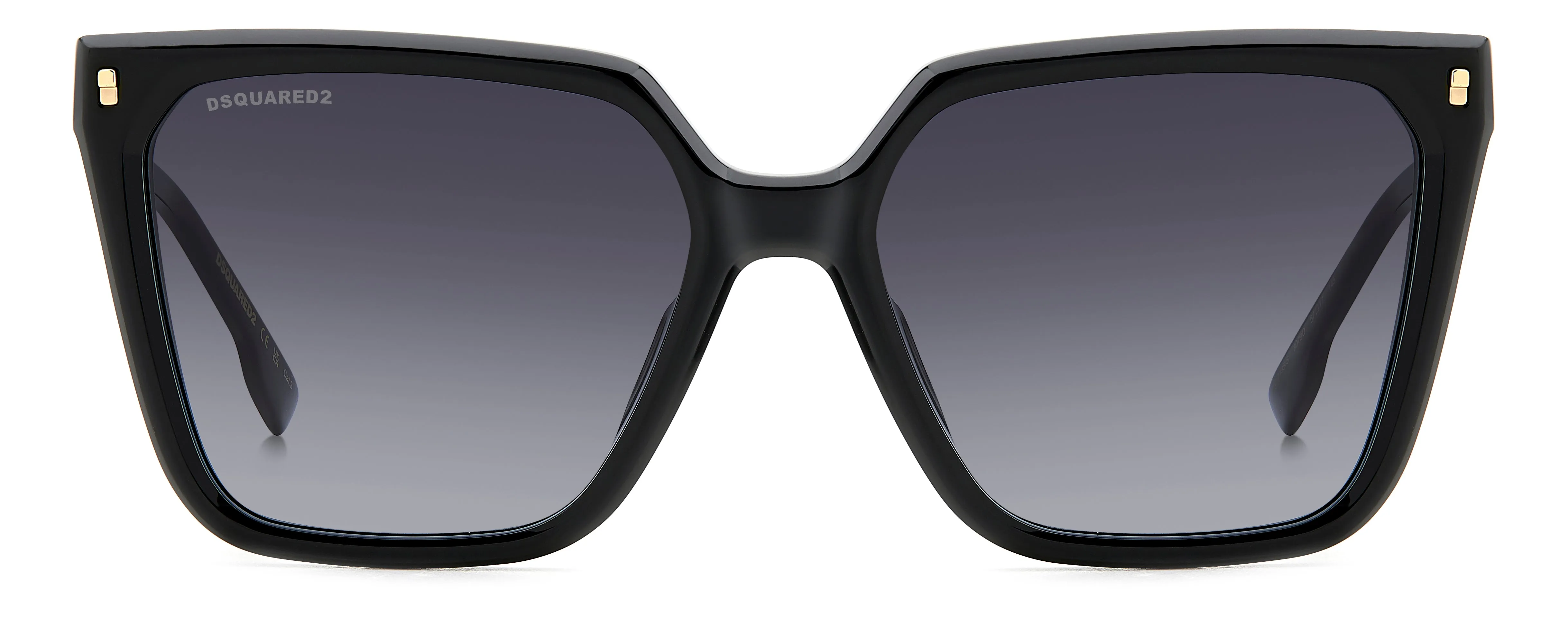 Dsquared2 D2 0135/S 807/9O Occhiali da sole Acetato Nero Grigio Squadrata Sfumato - immagine 2