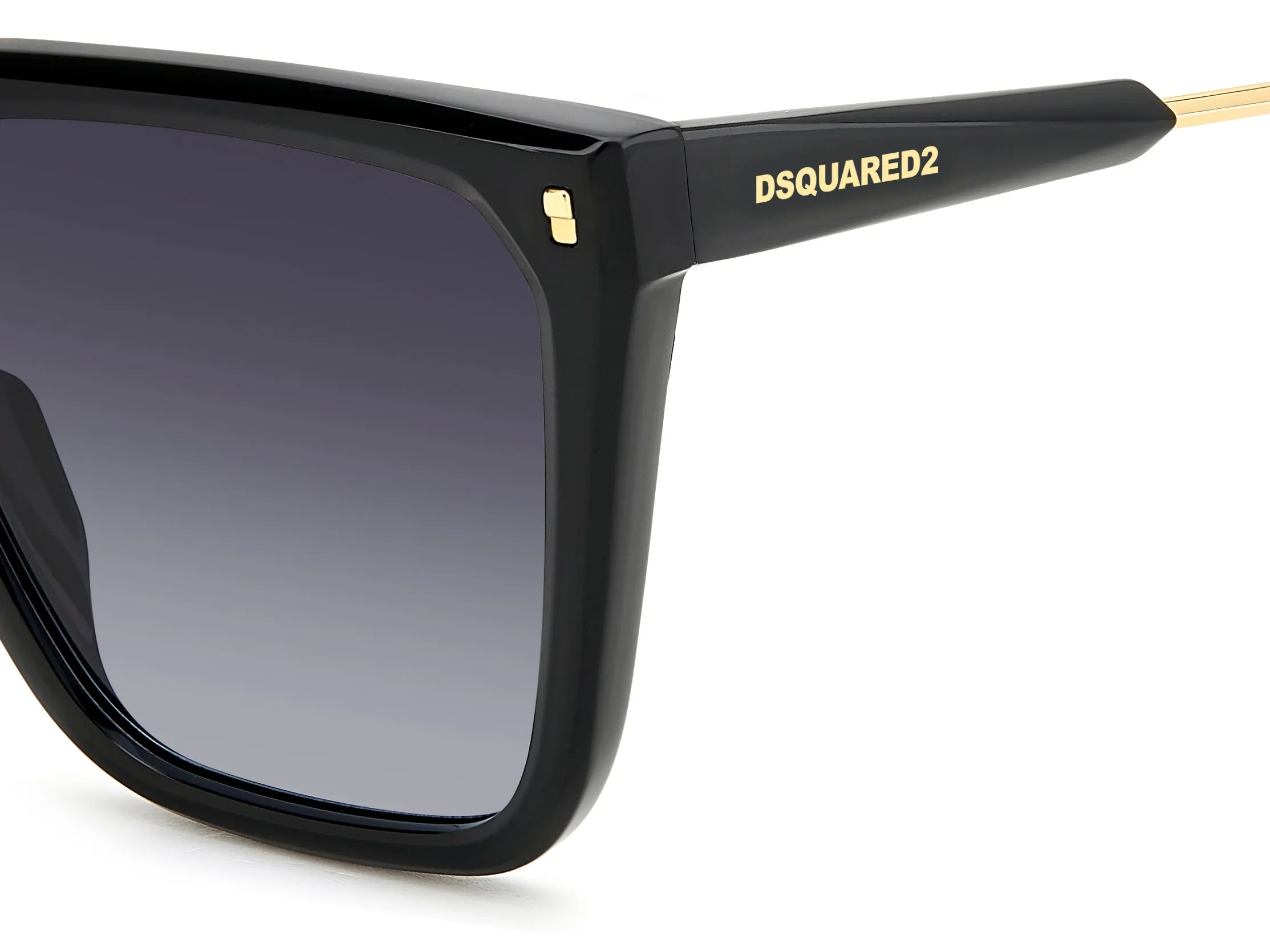 Dsquared2 D2 0135/S 807/9O Occhiali da sole Acetato Nero Grigio Squadrata Sfumato - immagine 3