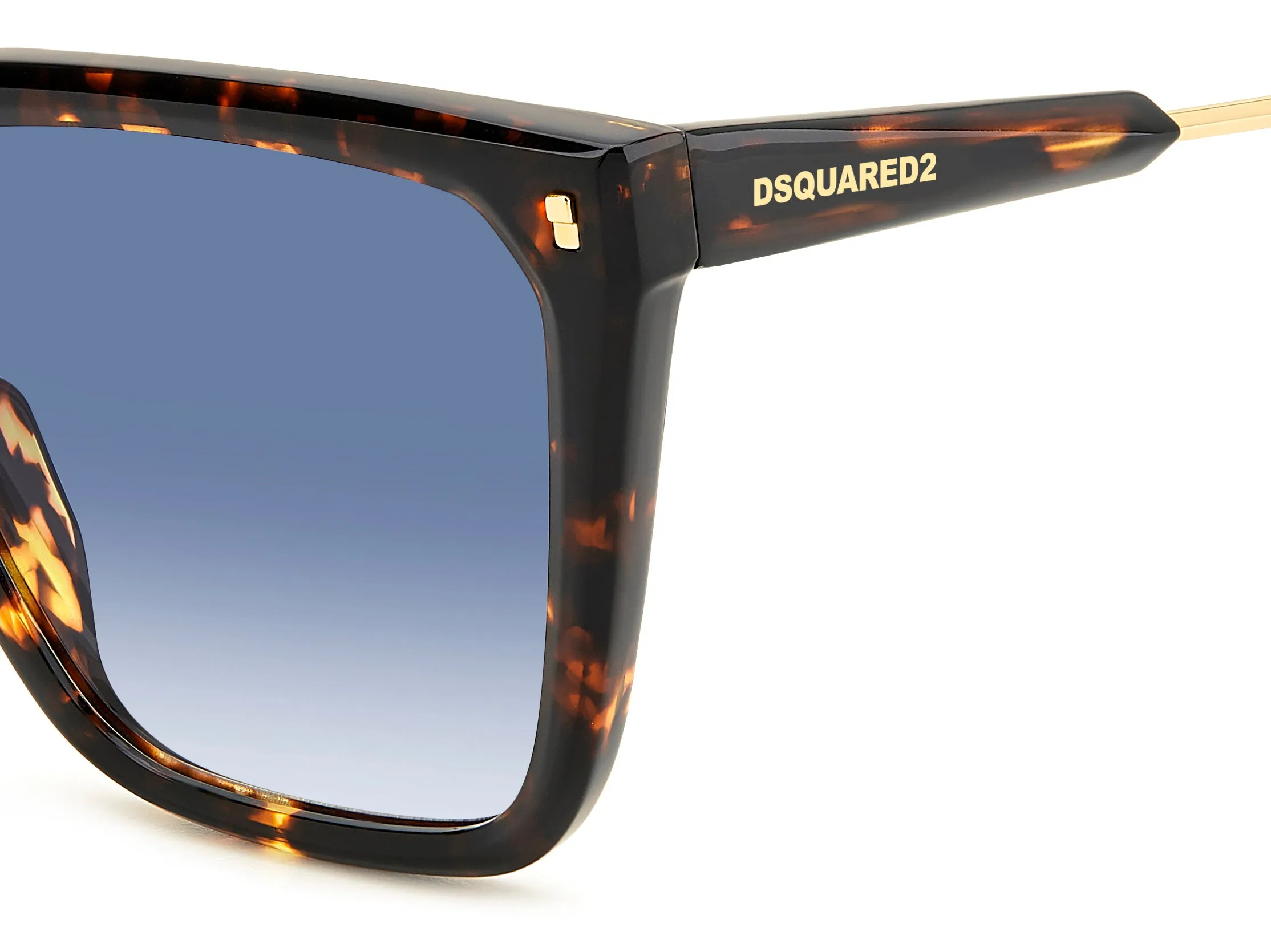 Dsquared2 D2 0135/S 086/08 Occhiali da sole Acetato Havana Azzurro Squadrata Sfumato - immagine 3