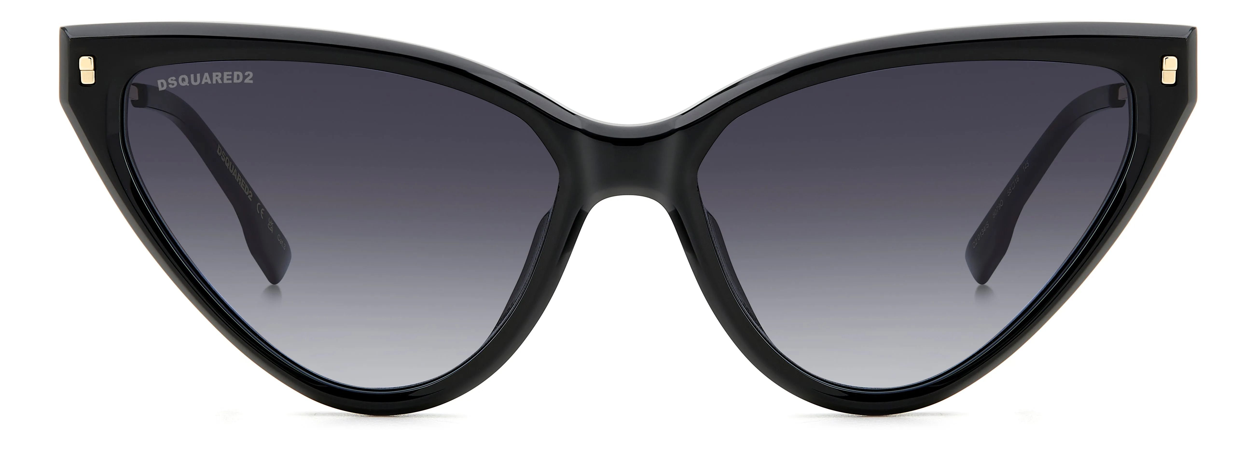 Dsquared2 D2 0134/S 807/9O Occhiali da sole Acetato Nero Grigio Cat Eye Sfumato - immagine 2