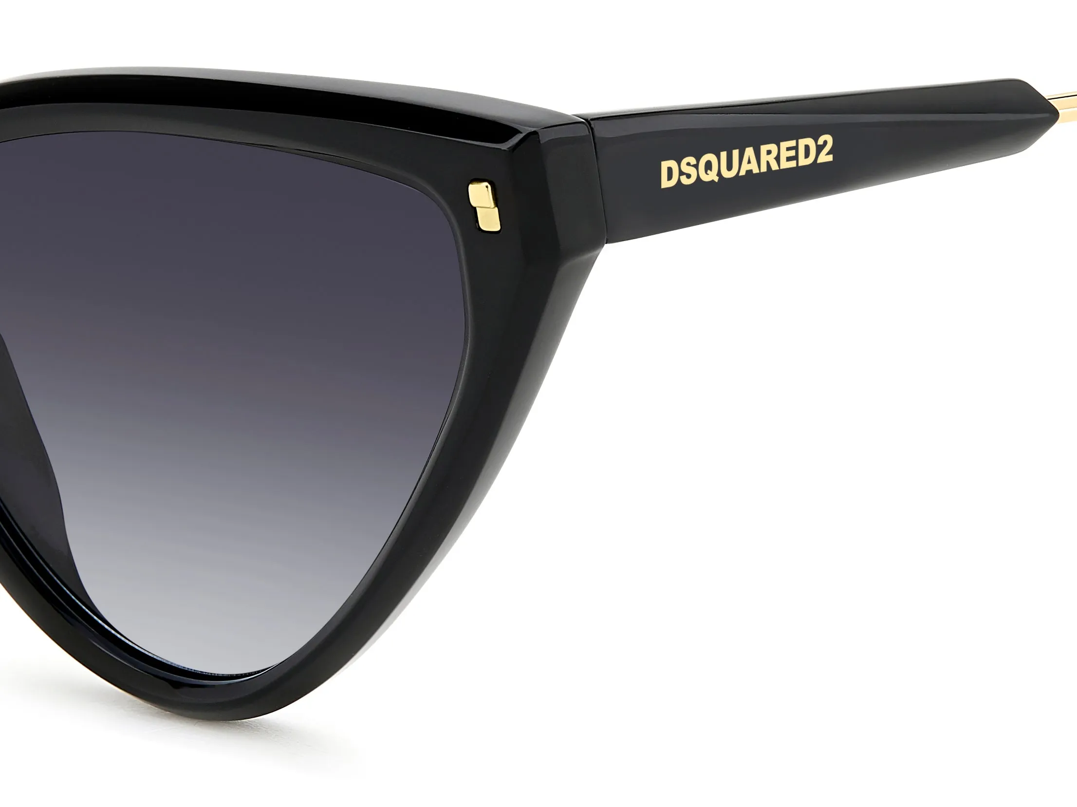 Dsquared2 D2 0134/S 807/9O Occhiali da sole Acetato Nero Grigio Cat Eye Sfumato - immagine 3