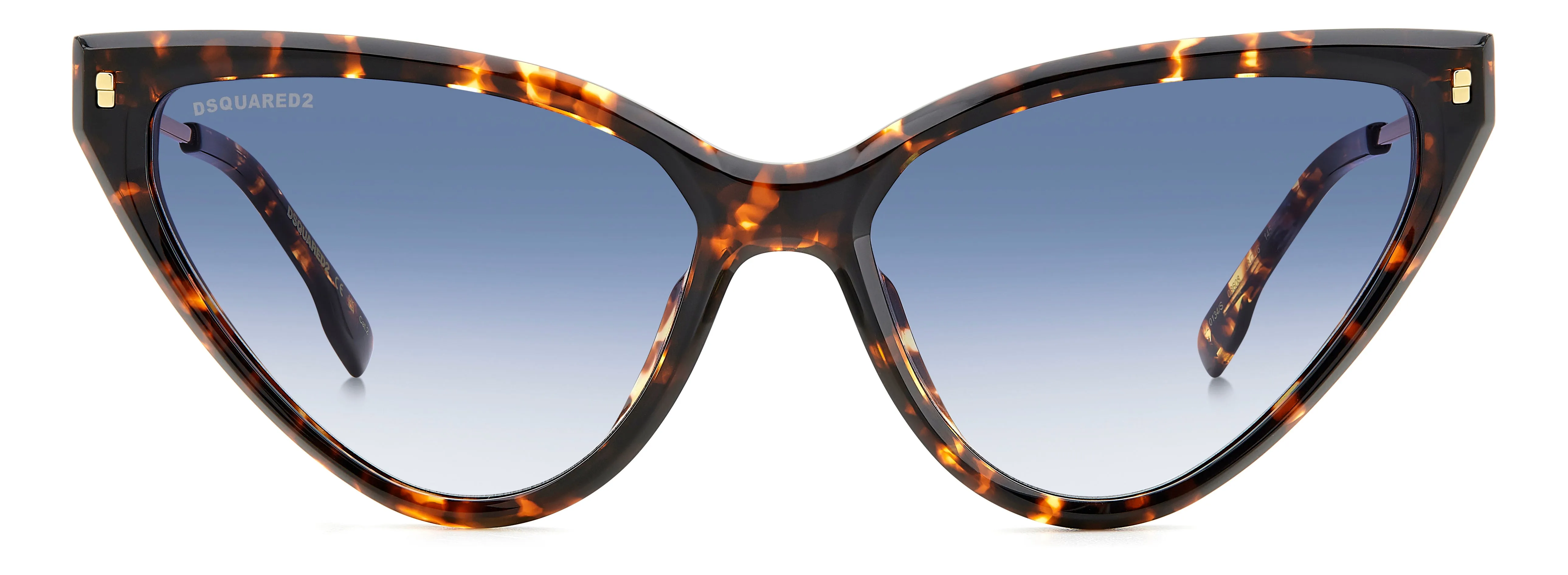 Dsquared2 D2 0134/S 086/08 Occhiali da sole Acetato Havana Azzurro Cat Eye Sfumato - immagine 2