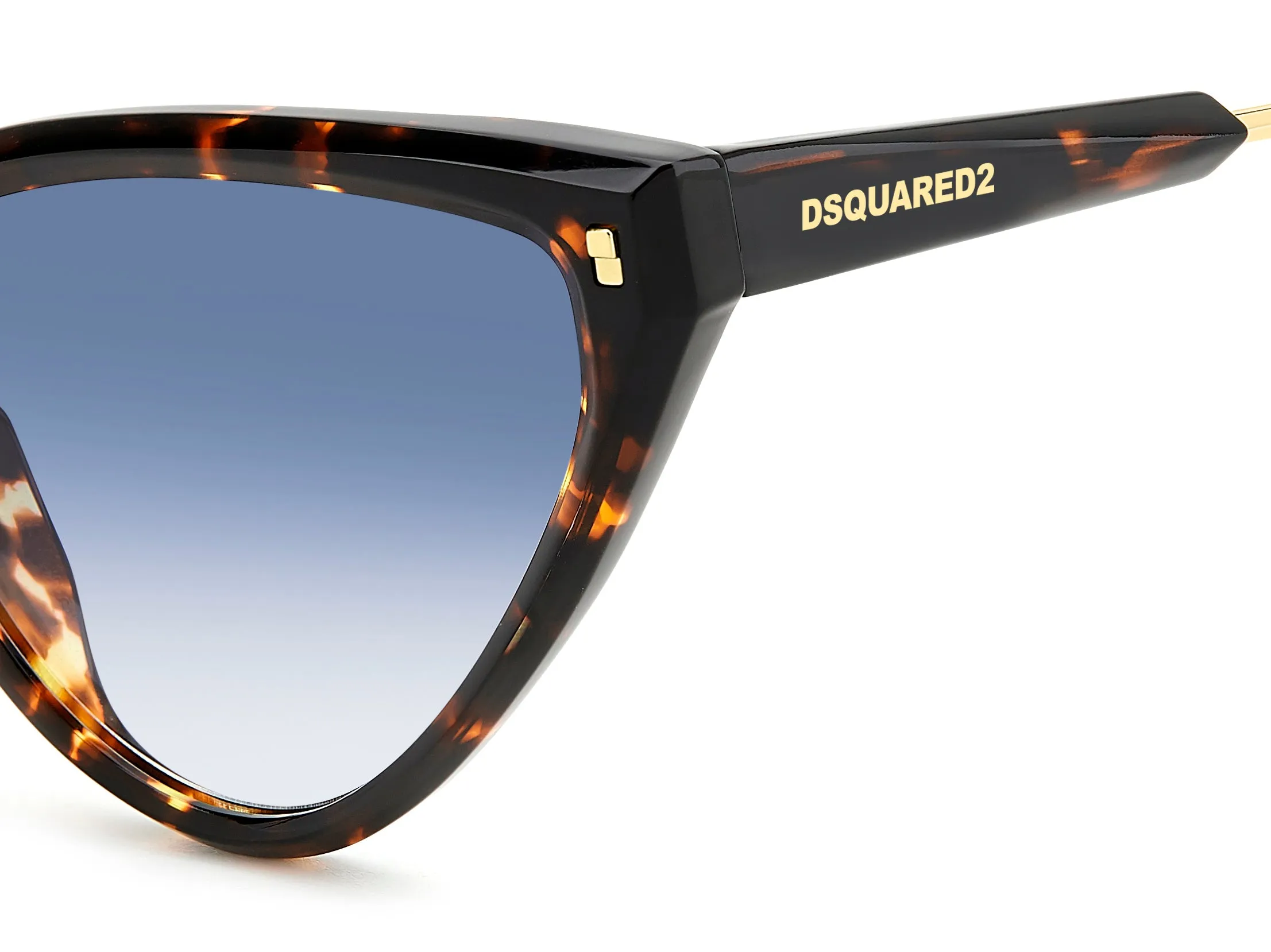 Dsquared2 D2 0134/S 086/08 Occhiali da sole Acetato Havana Azzurro Cat Eye Sfumato - immagine 3