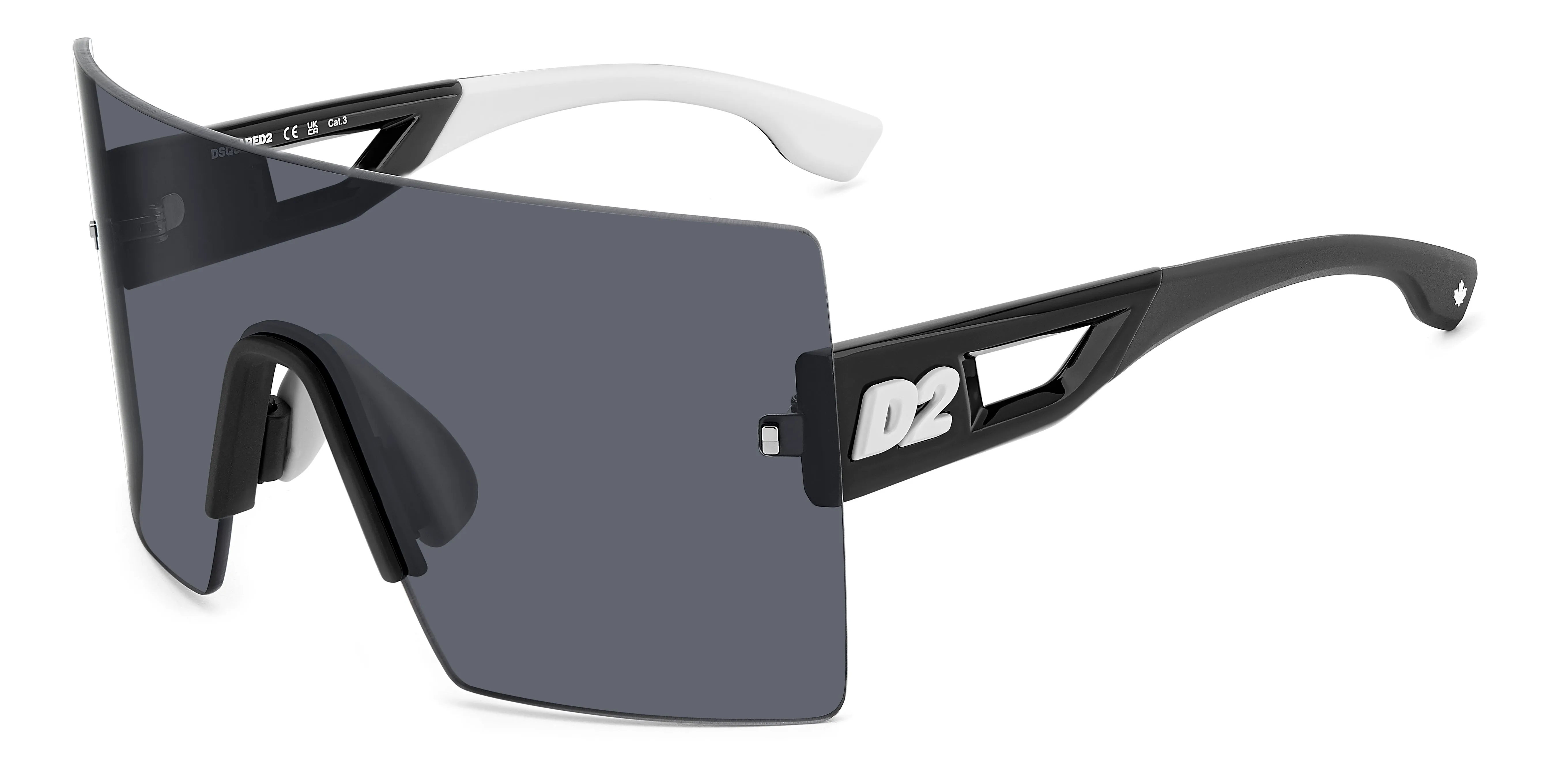 Dsquared2 D2 0126/S 80S/IR Occhiali da sole Plastica Nero/bianco Grigio Maschera - immagine 1