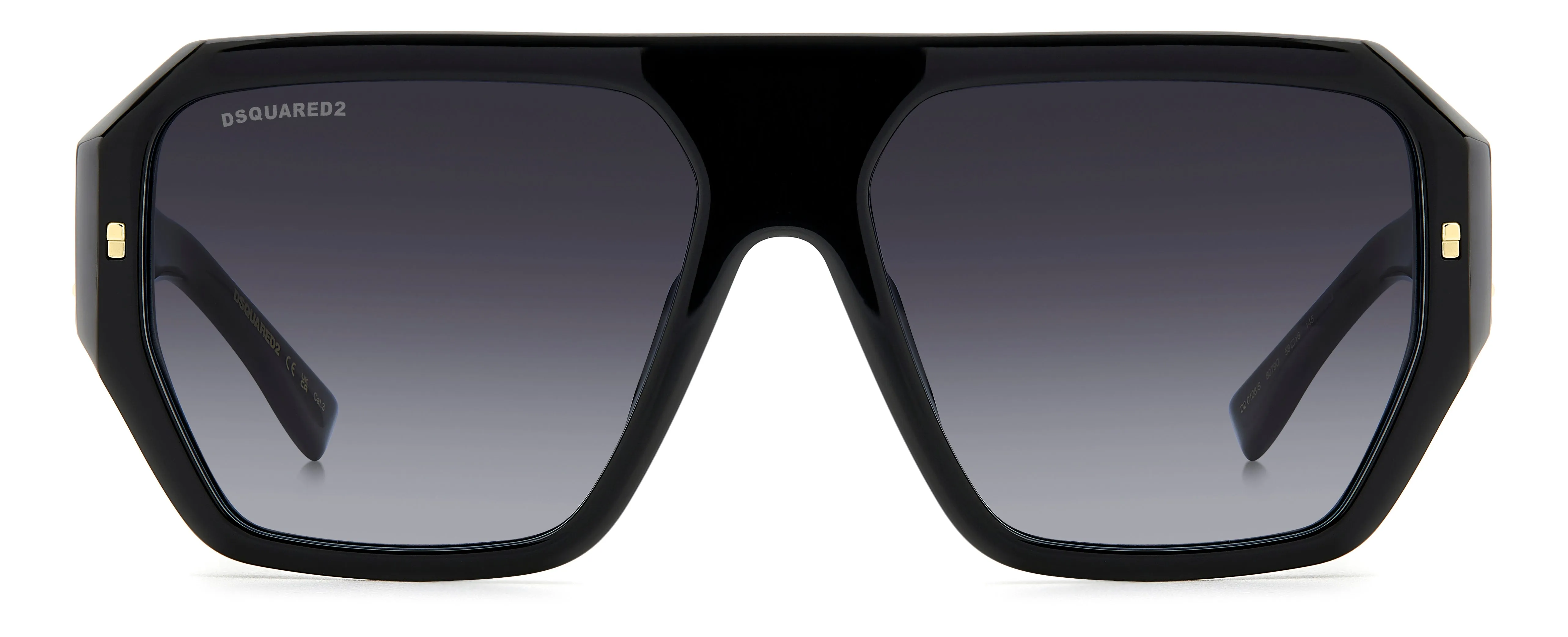 Dsquared2 D2 0128/S 807/9O Occhiali da sole Acetato Nero Grigio Squadrata Normale Sfumato - immagine 2