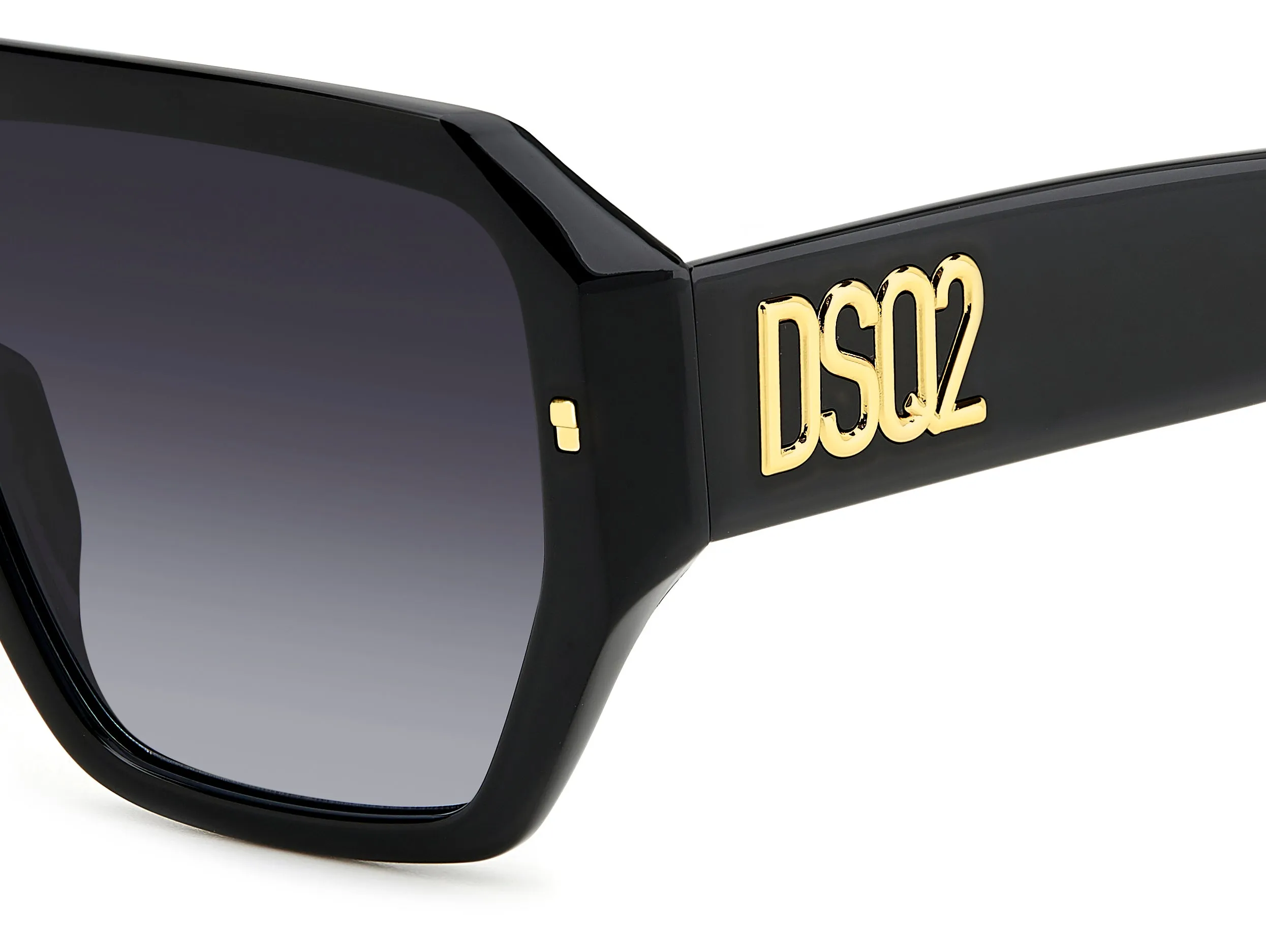 Dsquared2 D2 0128/S 807/9O Occhiali da sole Acetato Nero Grigio Squadrata Normale Sfumato - immagine 3