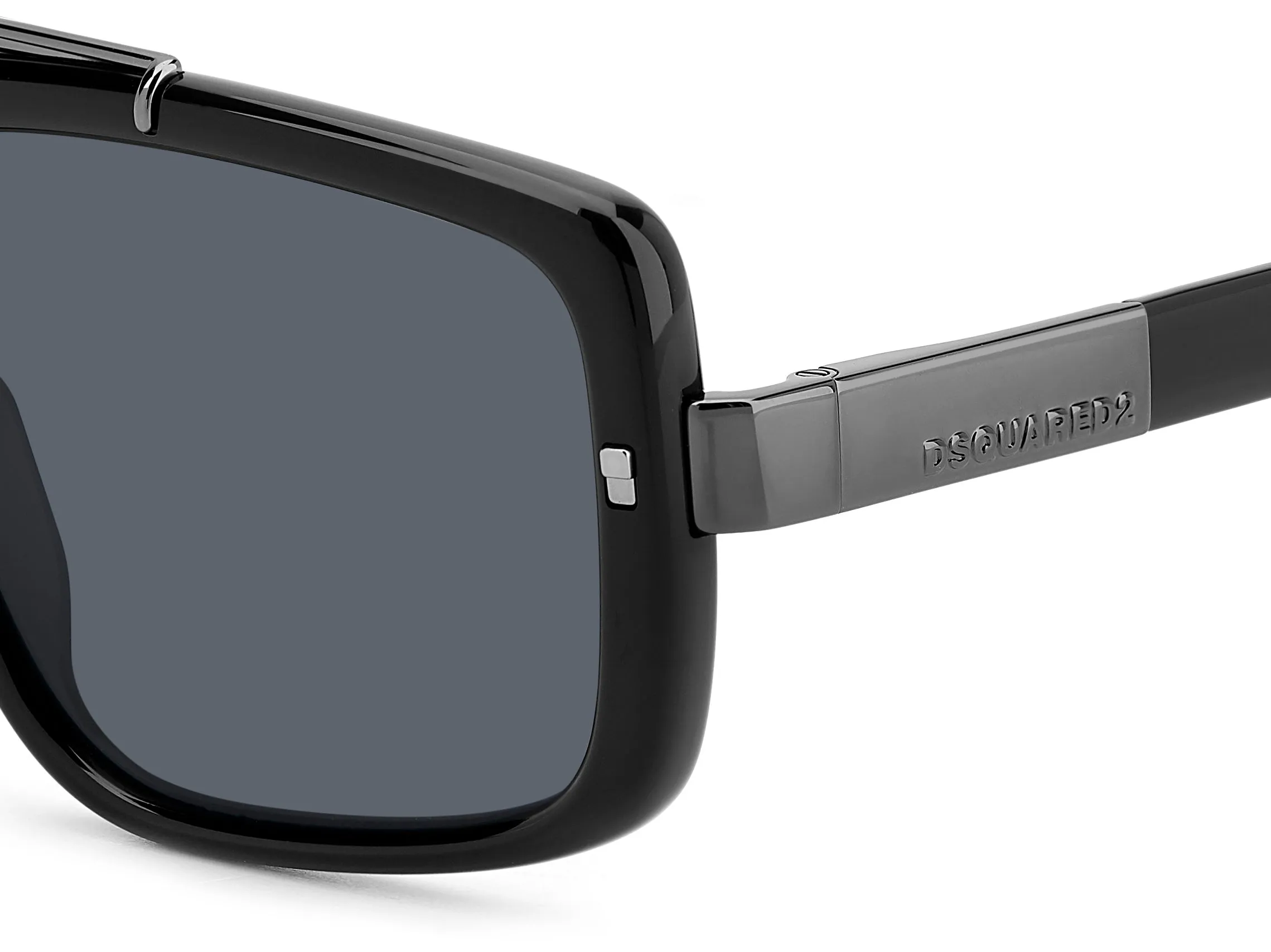Dsquared2 D2 0120/S 807/IR Occhiali da sole Acetato Nero Grigio Squadrata - immagine 3