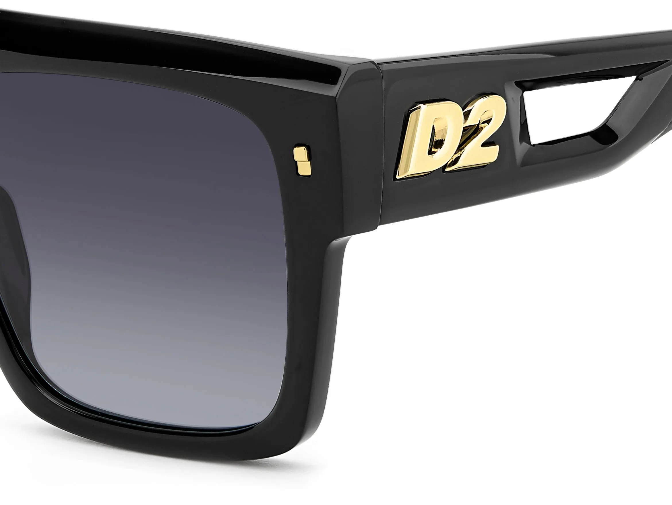 Dsquared2 D2 0127/S 807/9O Occhiali da sole Acetato Nero Grigio Squadrata Normale Sfumato - immagine 3