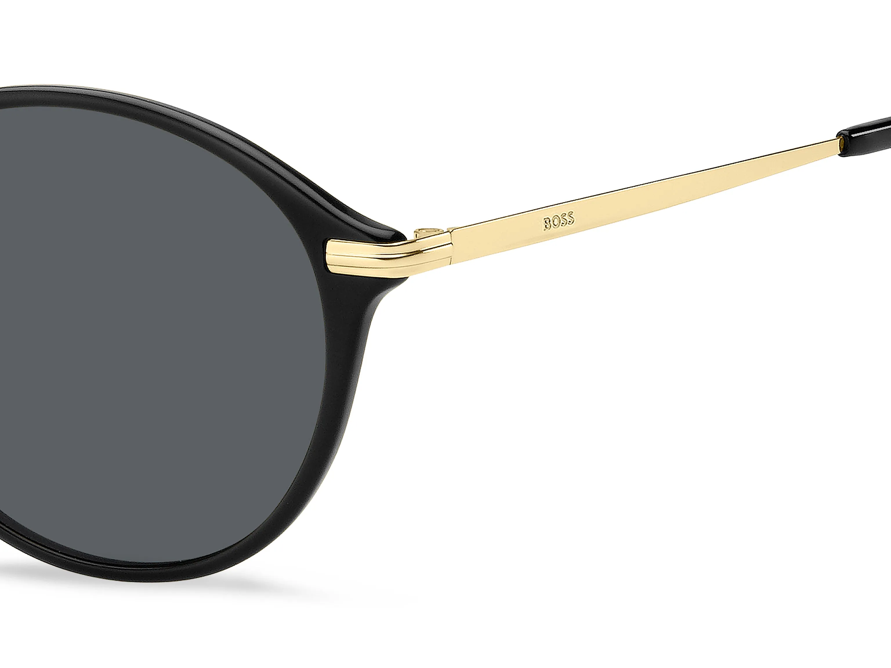 Hugo Boss BOSS 1662/S 2M2/IR Occhiali da sole Acetato Nero Grigio Rotonda - immagine 3