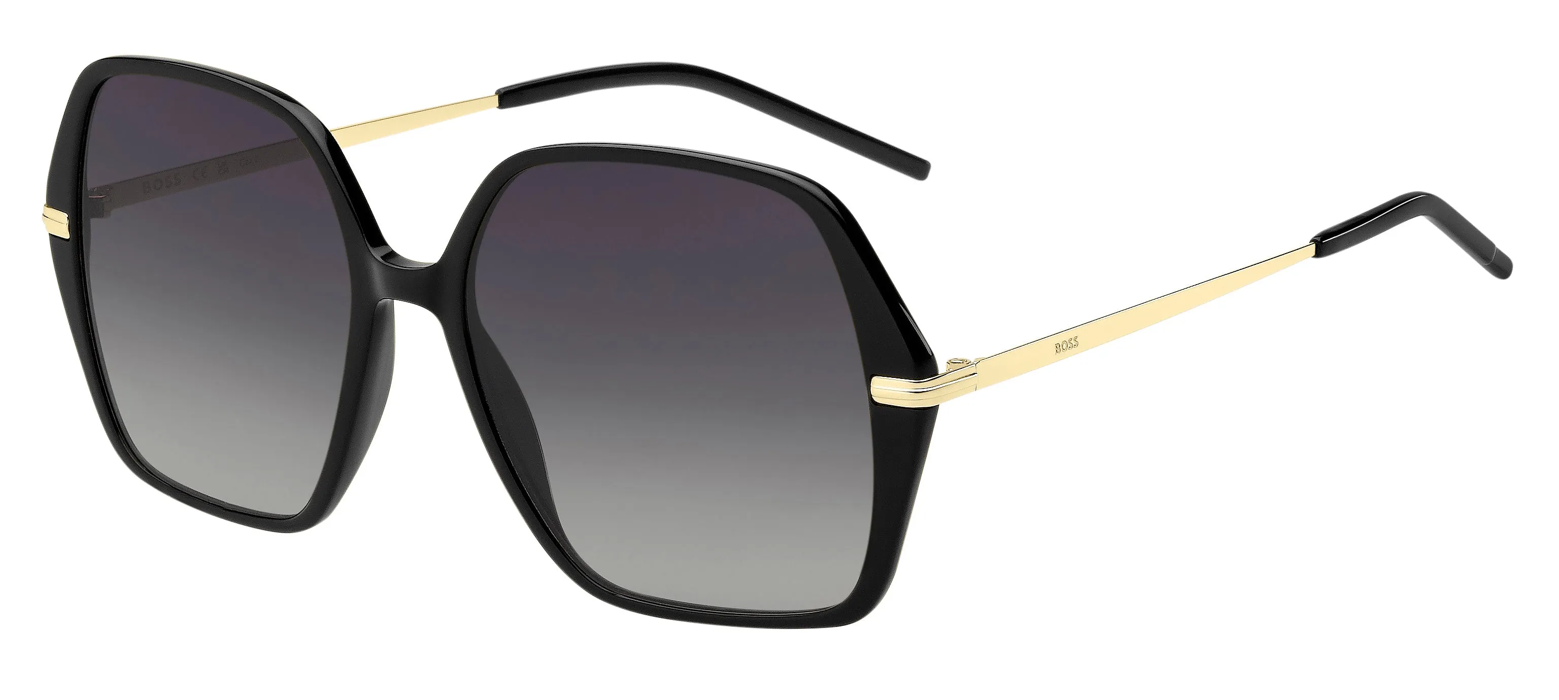 Hugo Boss BOSS 1660/S 2M2/9O Occhiali da sole Acetato Nero Grigio Squadrata Sfumato - immagine 1