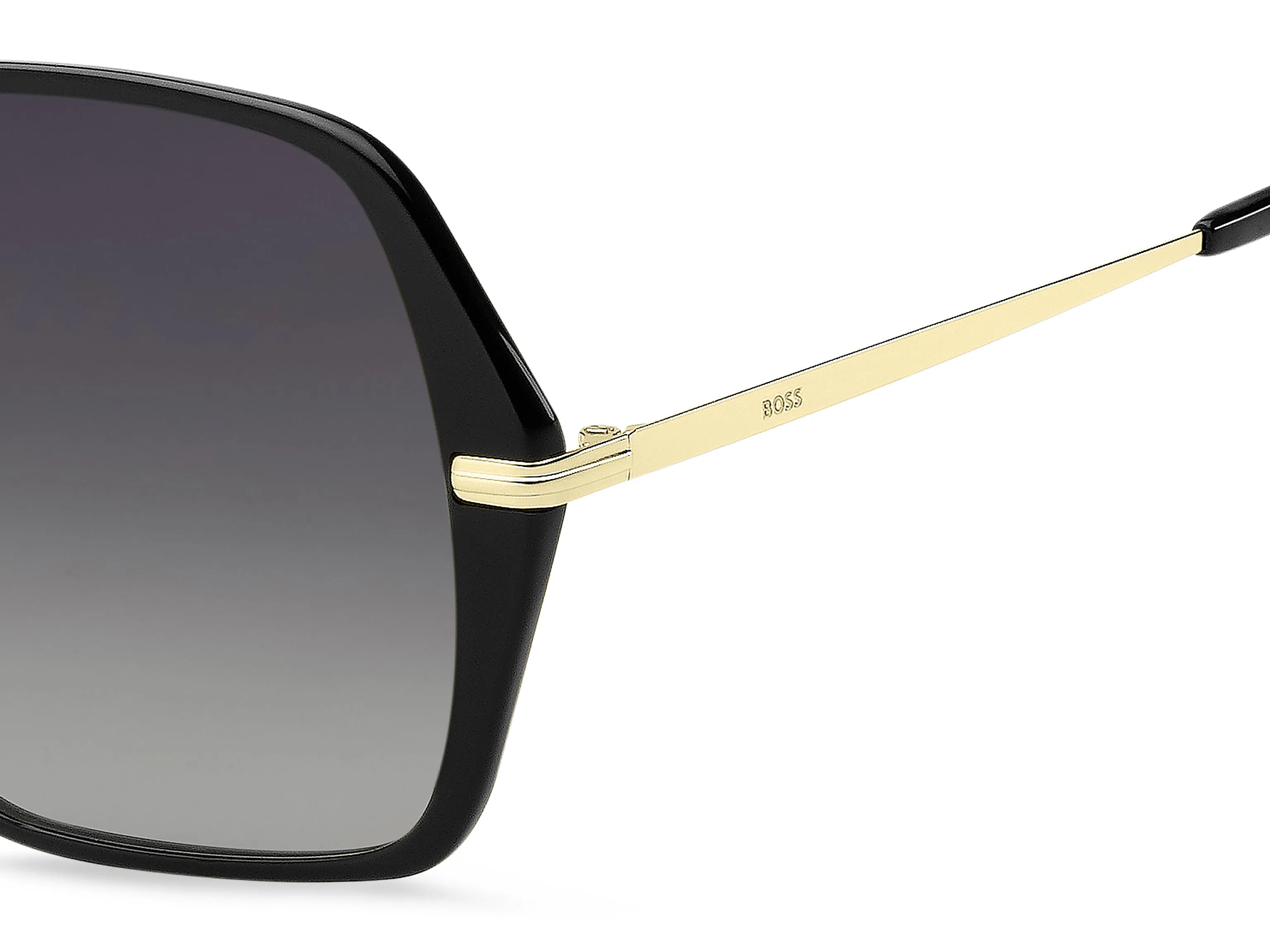 Hugo Boss BOSS 1660/S 2M2/9O Occhiali da sole Acetato Nero Grigio Squadrata Sfumato - immagine 3