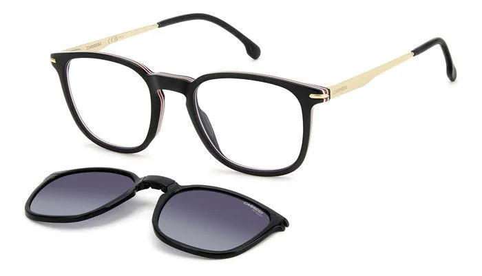 Carrera CA 332/CS 807/WJ Occhiali da sole Acetato Nero Grigio Squadrata Polarizzata Clip-on - immagine 1