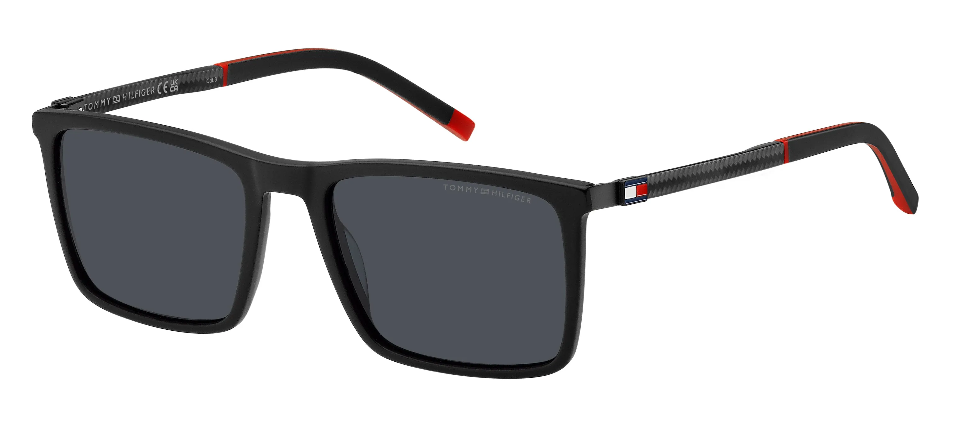 Tommy Hilfiger TH 2077/S 003/IR Occhiali da sole Acetato Nero-opaco Grigio Squadrata - immagine 1