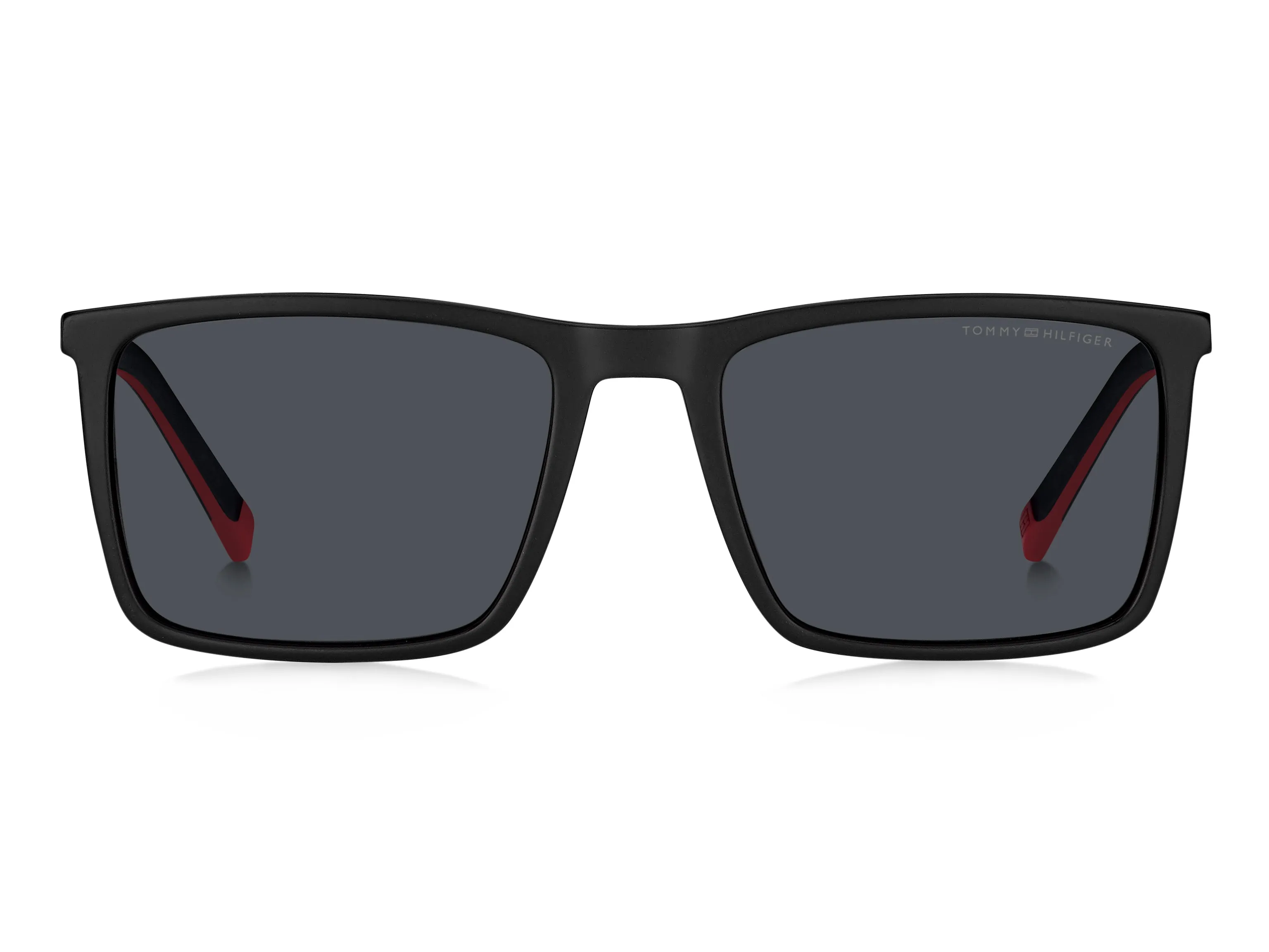 Tommy Hilfiger TH 2077/S 003/IR Occhiali da sole Acetato Nero-opaco Grigio Squadrata - immagine 2