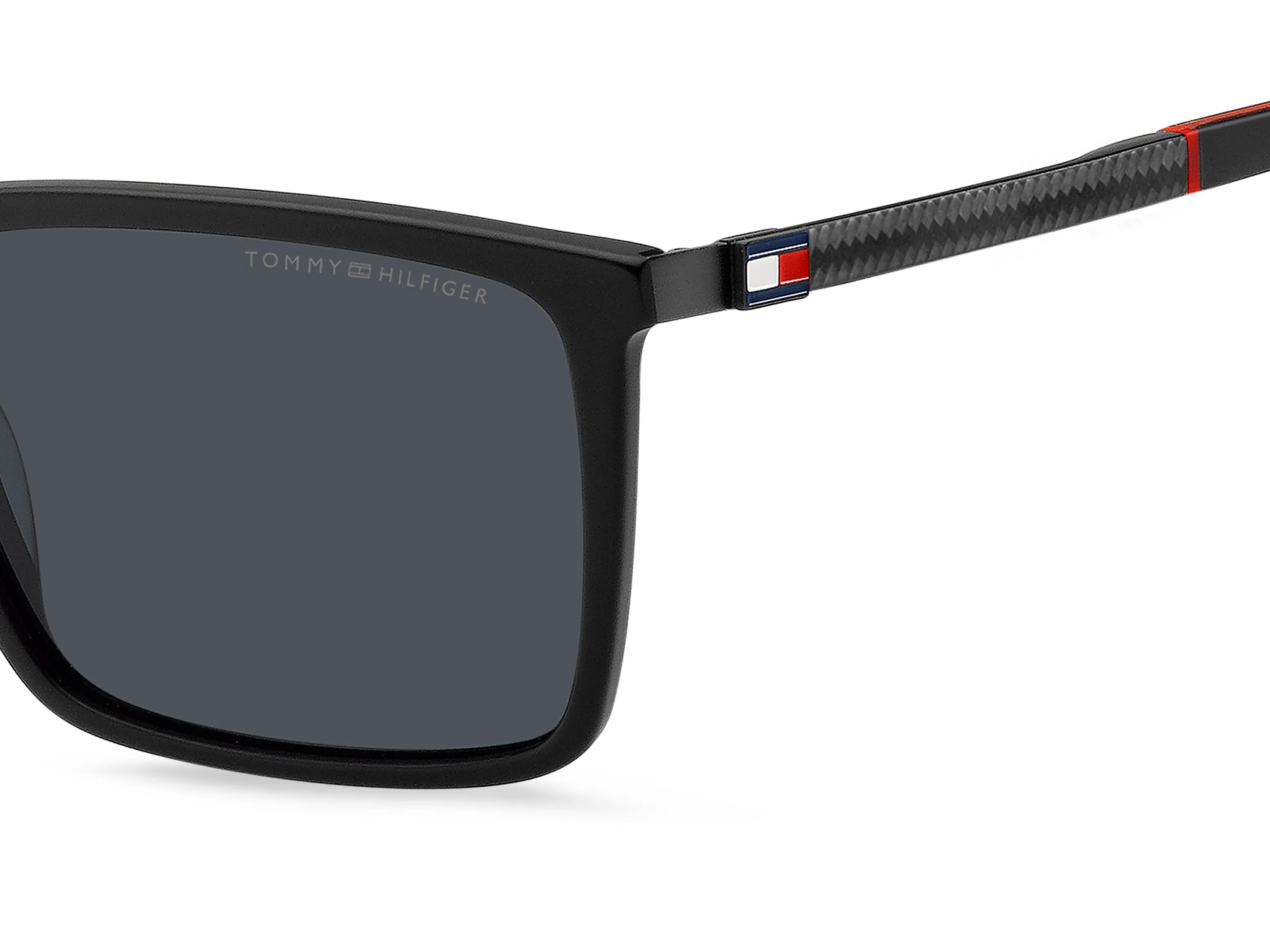 Tommy Hilfiger TH 2077/S 003/IR Occhiali da sole Acetato Nero-opaco Grigio Squadrata - immagine 3