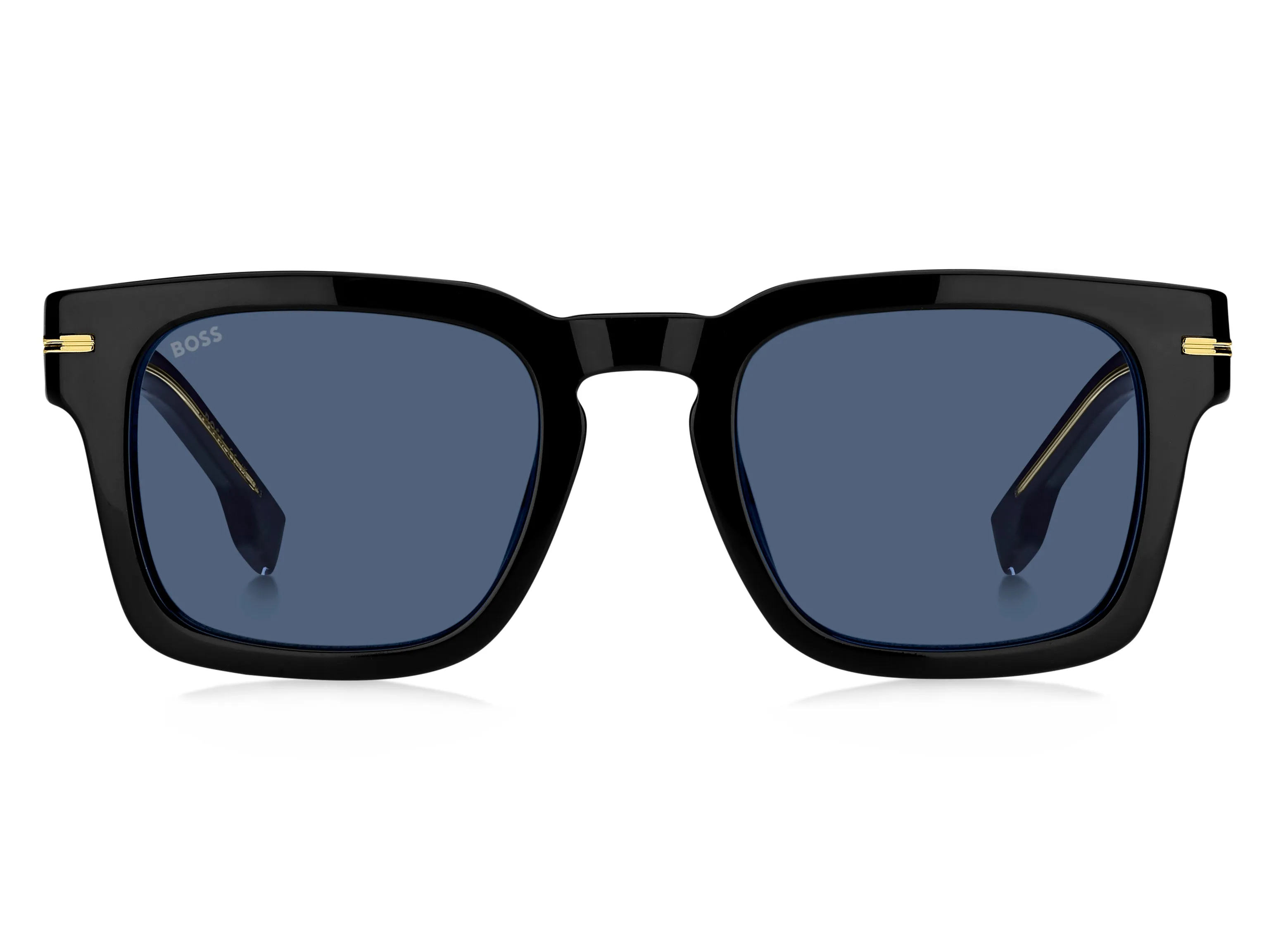 Hugo Boss BOSS 1625/S 807/KU Occhiali da sole Acetato Nero Blu Squadrata - immagine 2