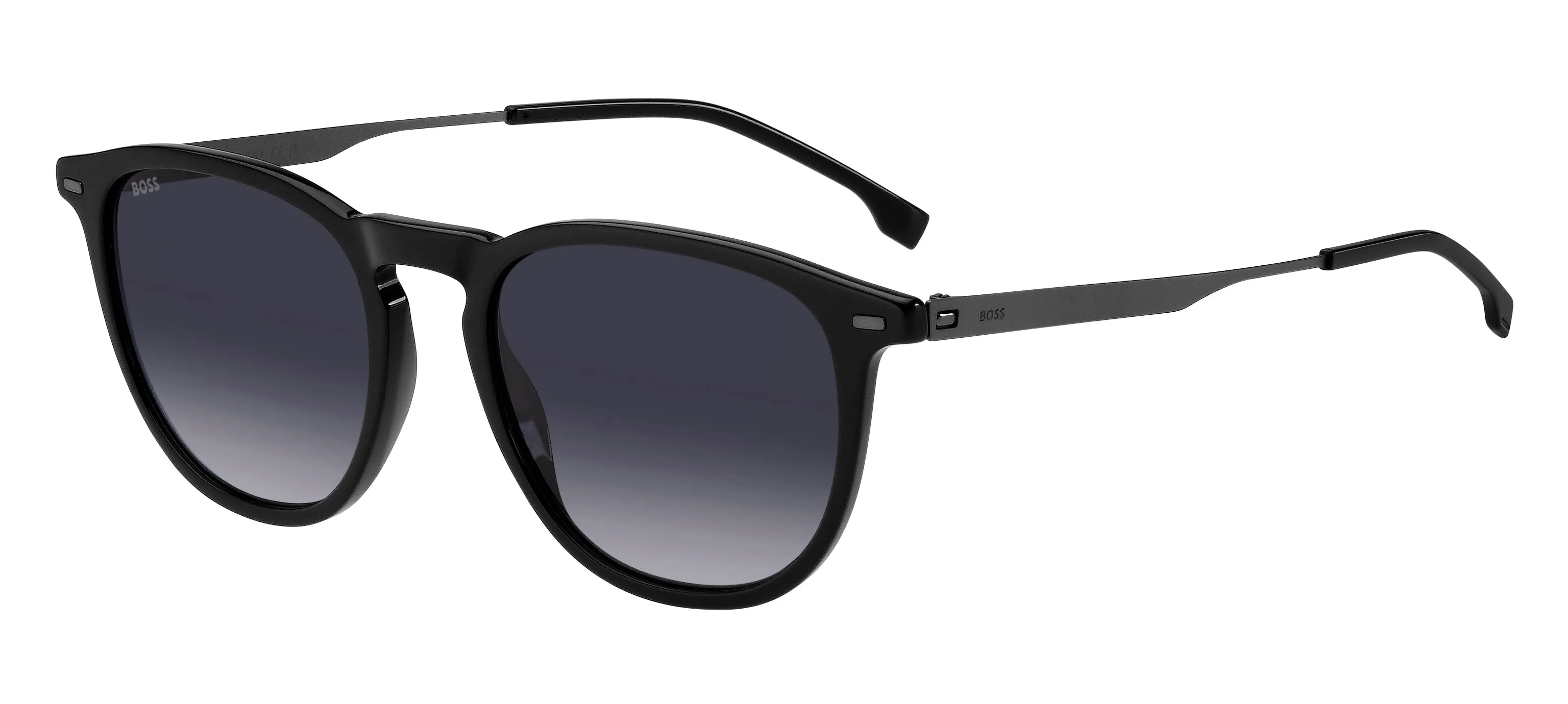 Hugo Boss BOSS 1639/S ANS/9O Occhiali da sole Acetato Nero Grigio Rotonda Sfumato - immagine 1