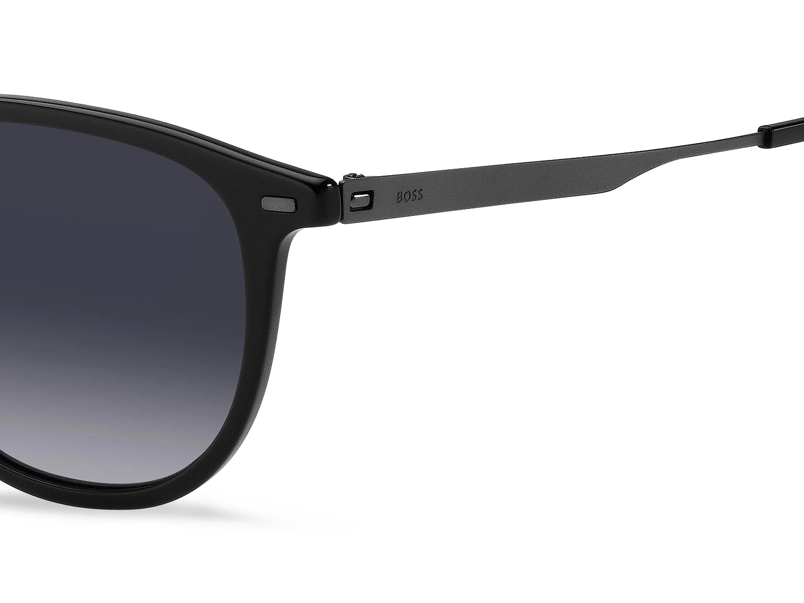 Hugo Boss BOSS 1639/S ANS/9O Occhiali da sole Acetato Nero Grigio Rotonda Sfumato - immagine 3