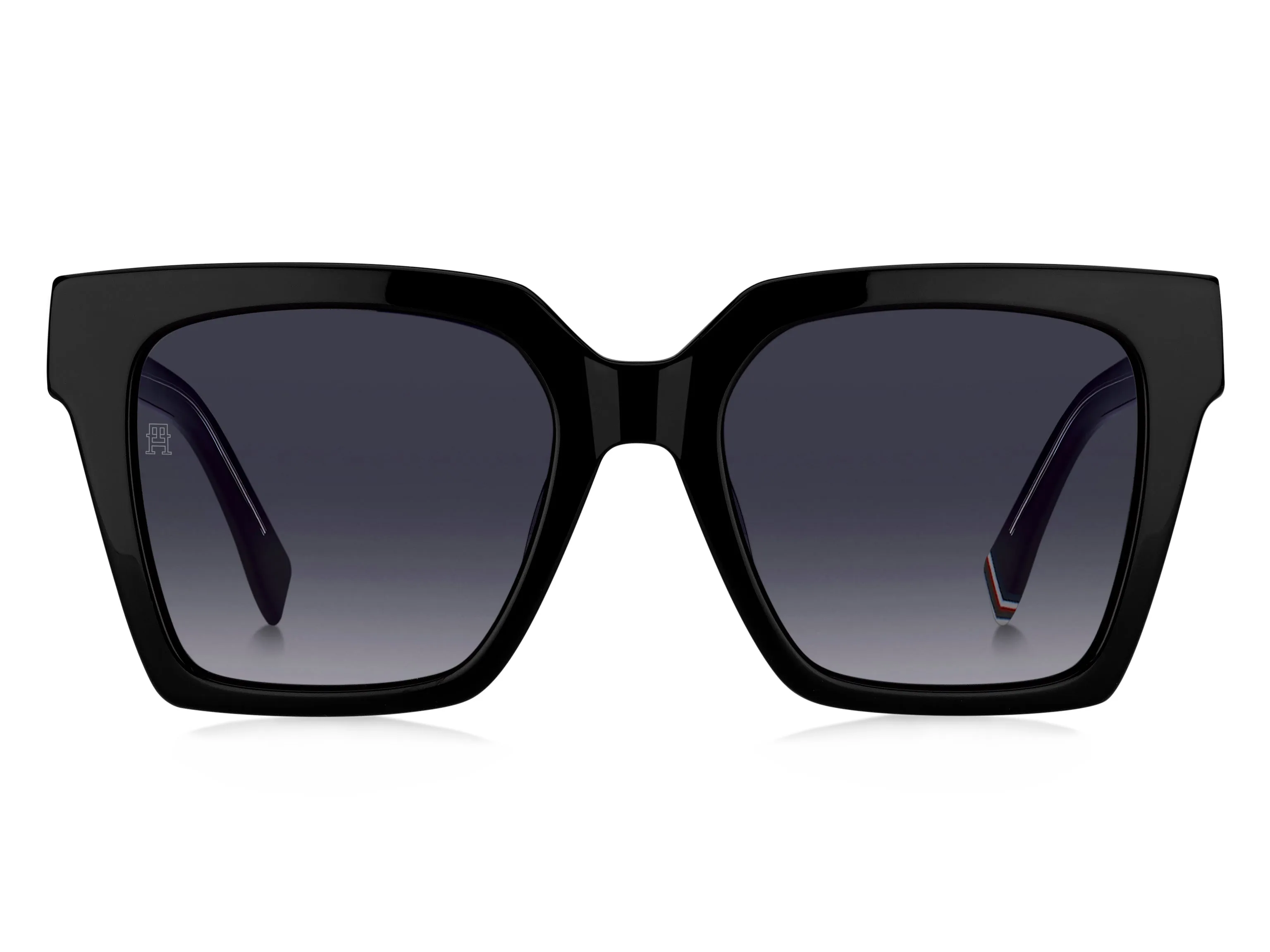 Tommy Hilfiger TH 2100/S 807/9O Occhiali da sole Acetato Nero Grigio Squadrata Sfumato - immagine 2