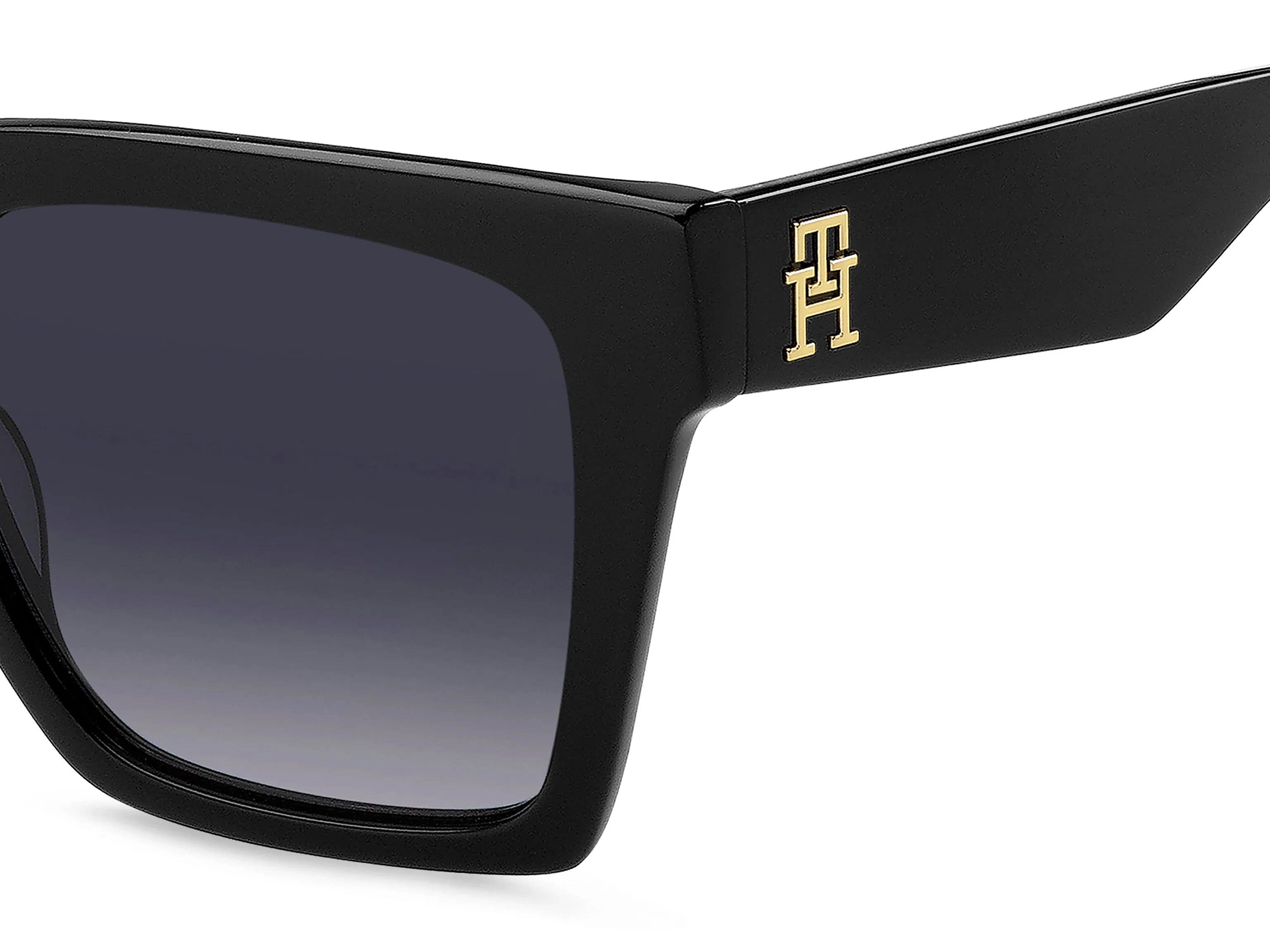 Tommy Hilfiger TH 2100/S 807/9O Occhiali da sole Acetato Nero Grigio Squadrata Sfumato - immagine 3