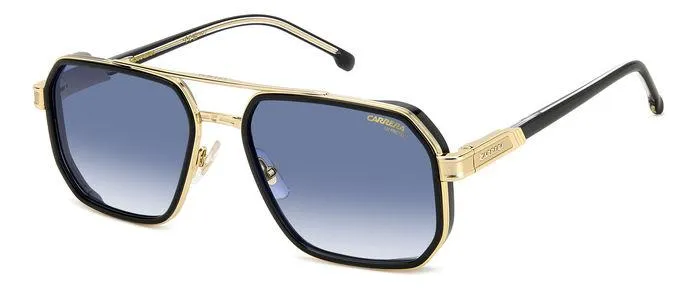 Carrera CARRERA 1069/S 2M2/08 Occhiali da sole Acciaio Nero Blu Geometrica Sfumato - immagine 1