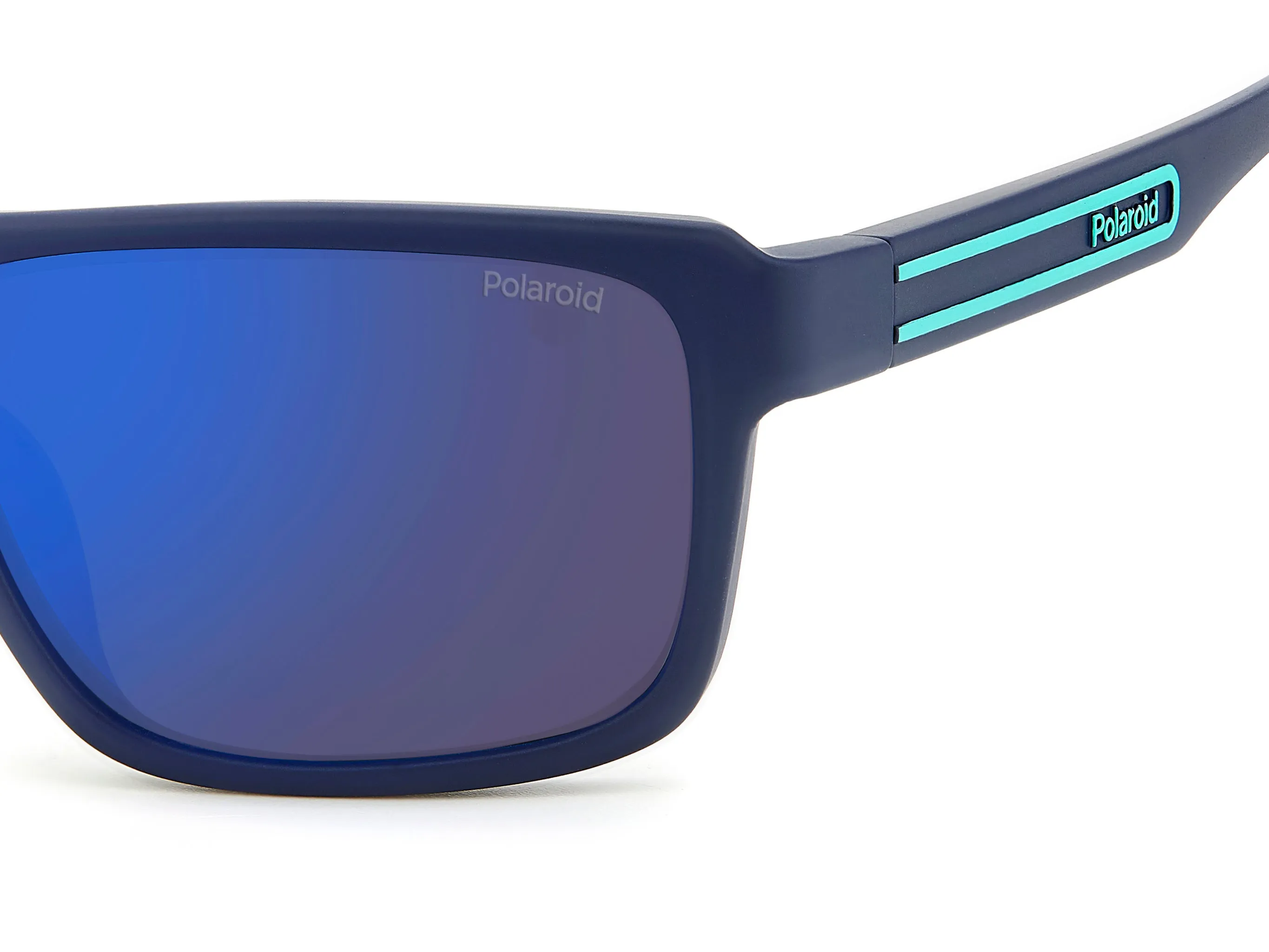 Polaroid PLD 2158/S FLL/5X Occhiali da sole Policarbonato Blu Blu Geometrica Polarizzata Specchiato - immagine 4