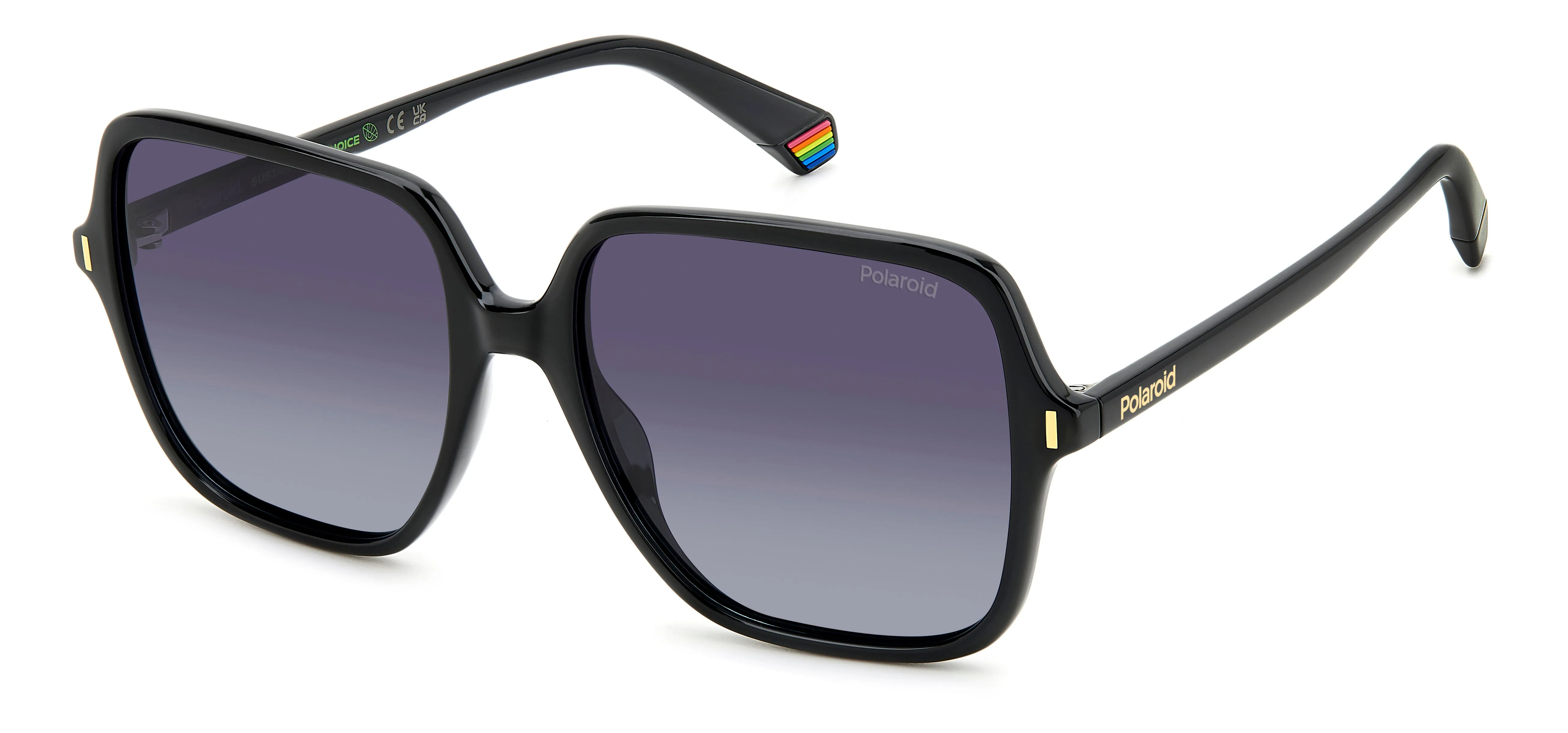 Polaroid PLD 6219/S 807/WJ Occhiali da sole Plastica Nero Grigio Squadrata Polarizzata Sfumato - immagine 1