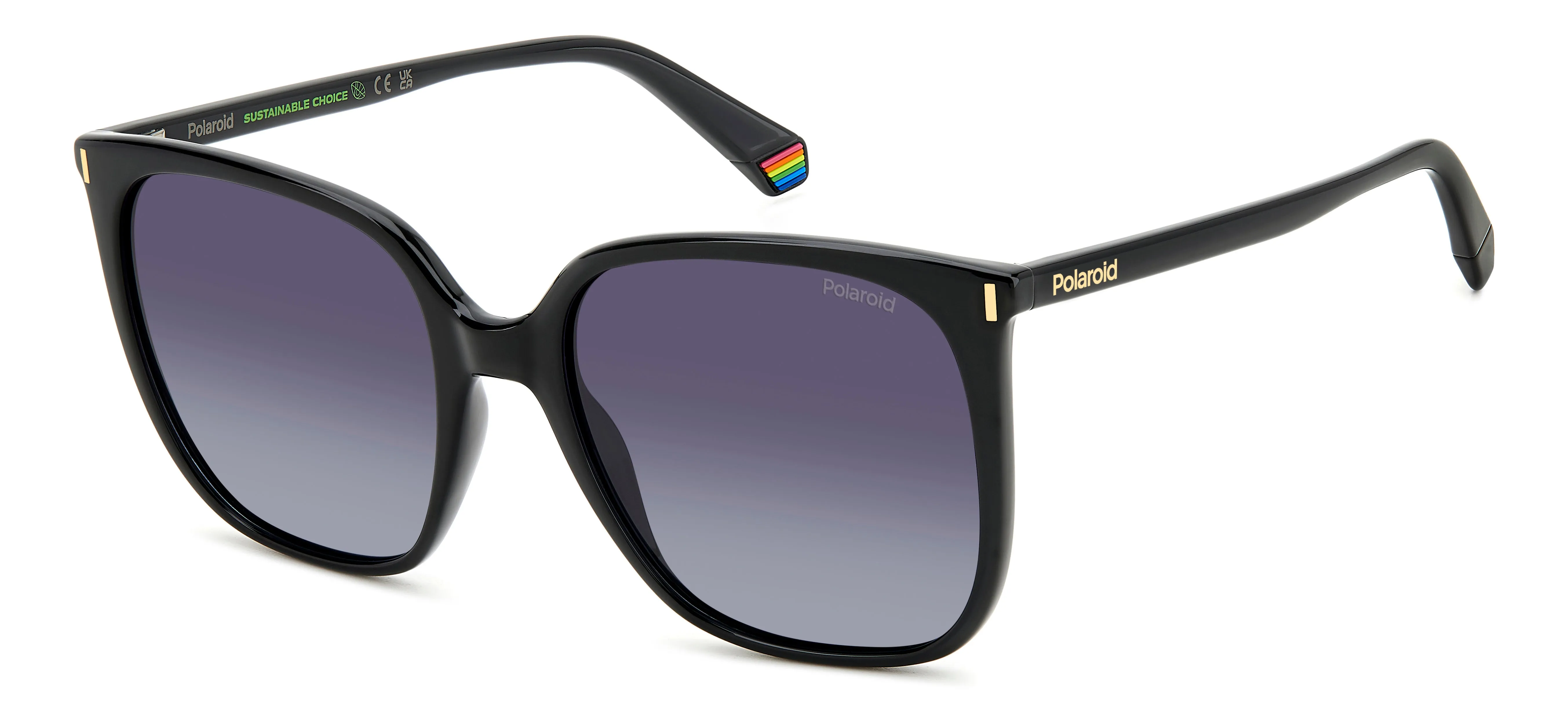 Polaroid PLD 6218/S 807/WJ Occhiali da sole Plastica Nero Grigio Squadrata Polarizzata Sfumato - immagine 1