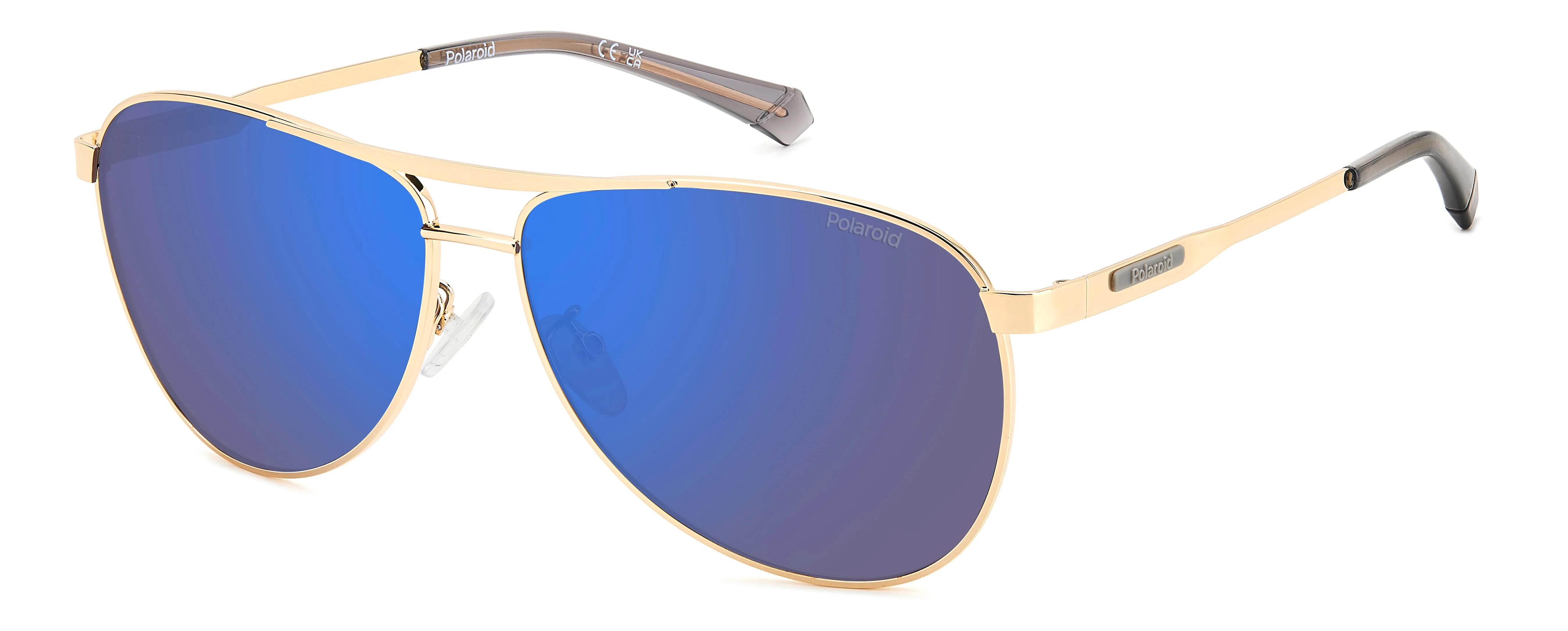 Polaroid PLD 2160/G/S/X J5G/5X Occhiali da sole Metallo Oro Blu Pilot Polarizzata Specchiato - immagine 1