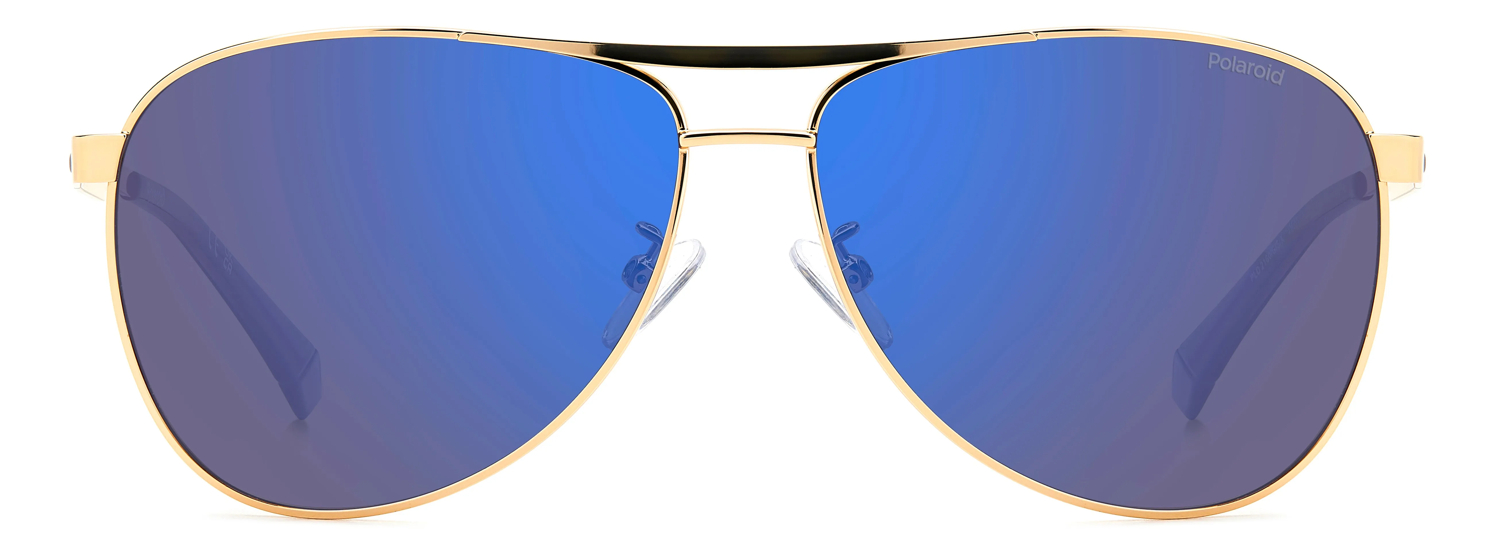 Polaroid PLD 2160/G/S/X J5G/5X Occhiali da sole Metallo Oro Blu Pilot Polarizzata Specchiato - immagine 2