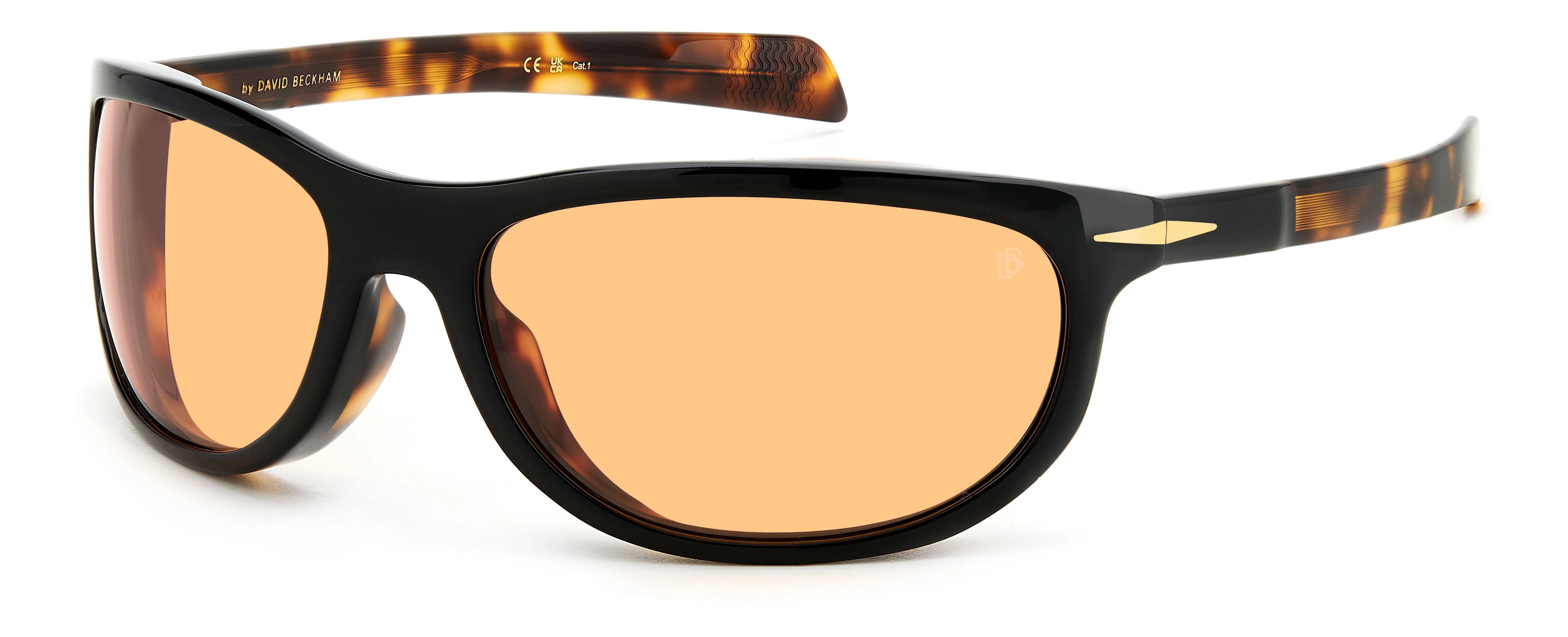 DAVID BECKHAM DB 7117/S WR7/W7 Occhiali da sole Acetato Havana/Nero Arancione Squadrata - immagine 1