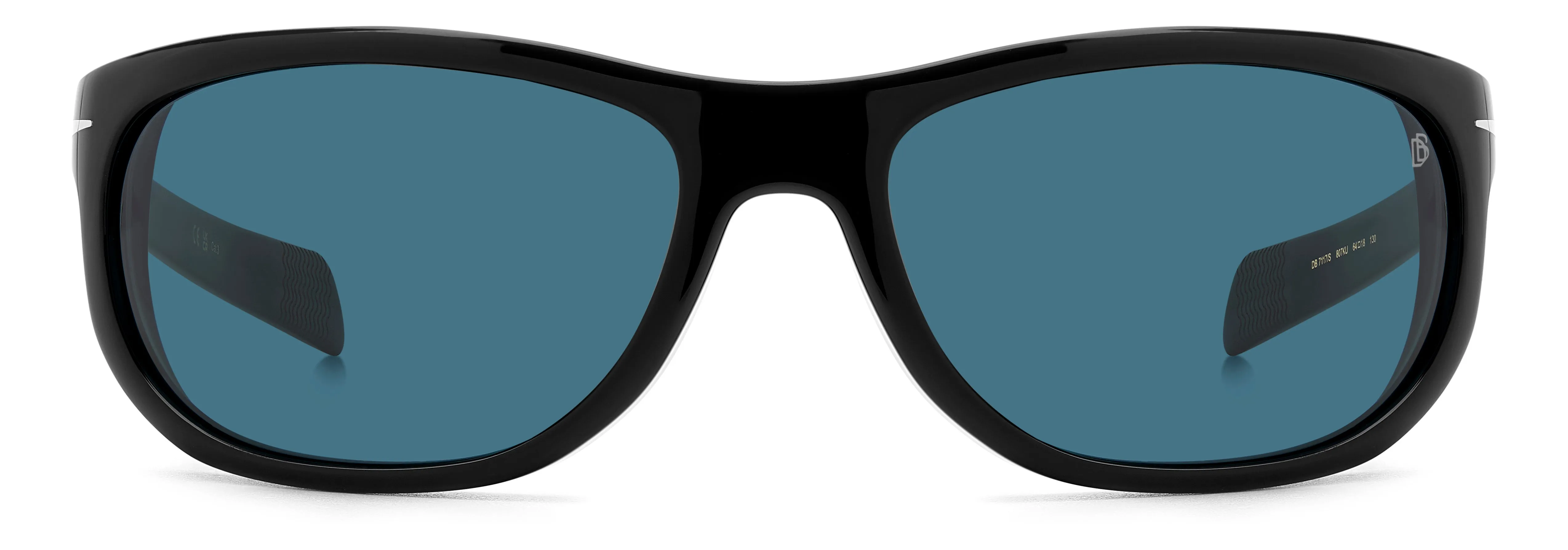 DAVID BECKHAM DB 7117/S 807/08 Occhiali da sole Acetato Nero Grigio Squadrata Sfumato - immagine 2