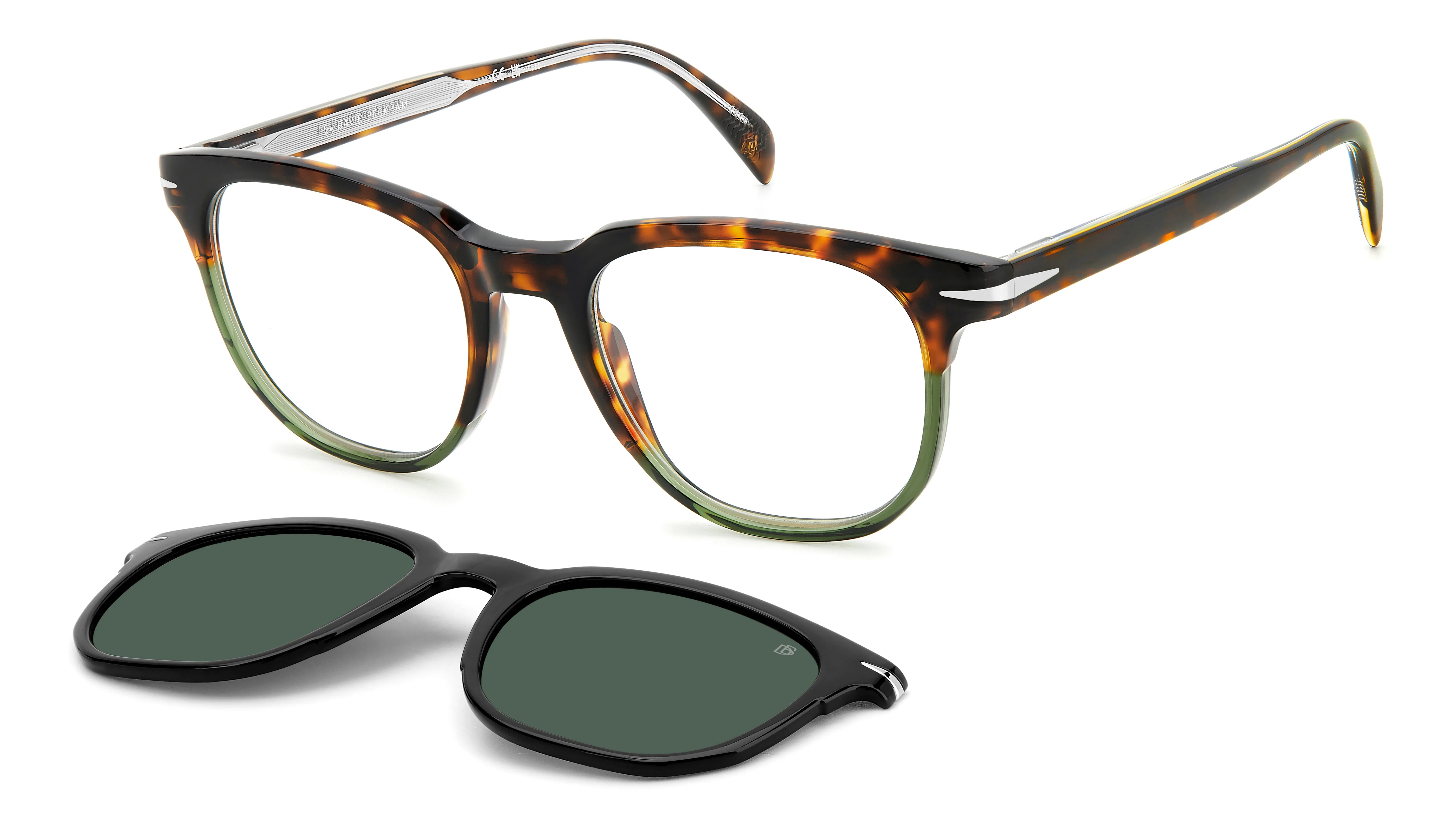 DAVID BECKHAM DB 7120/CS PHW/UC Occhiali da sole Acetato Havana/Verde Verde Squadrata Polarizzata - immagine 1