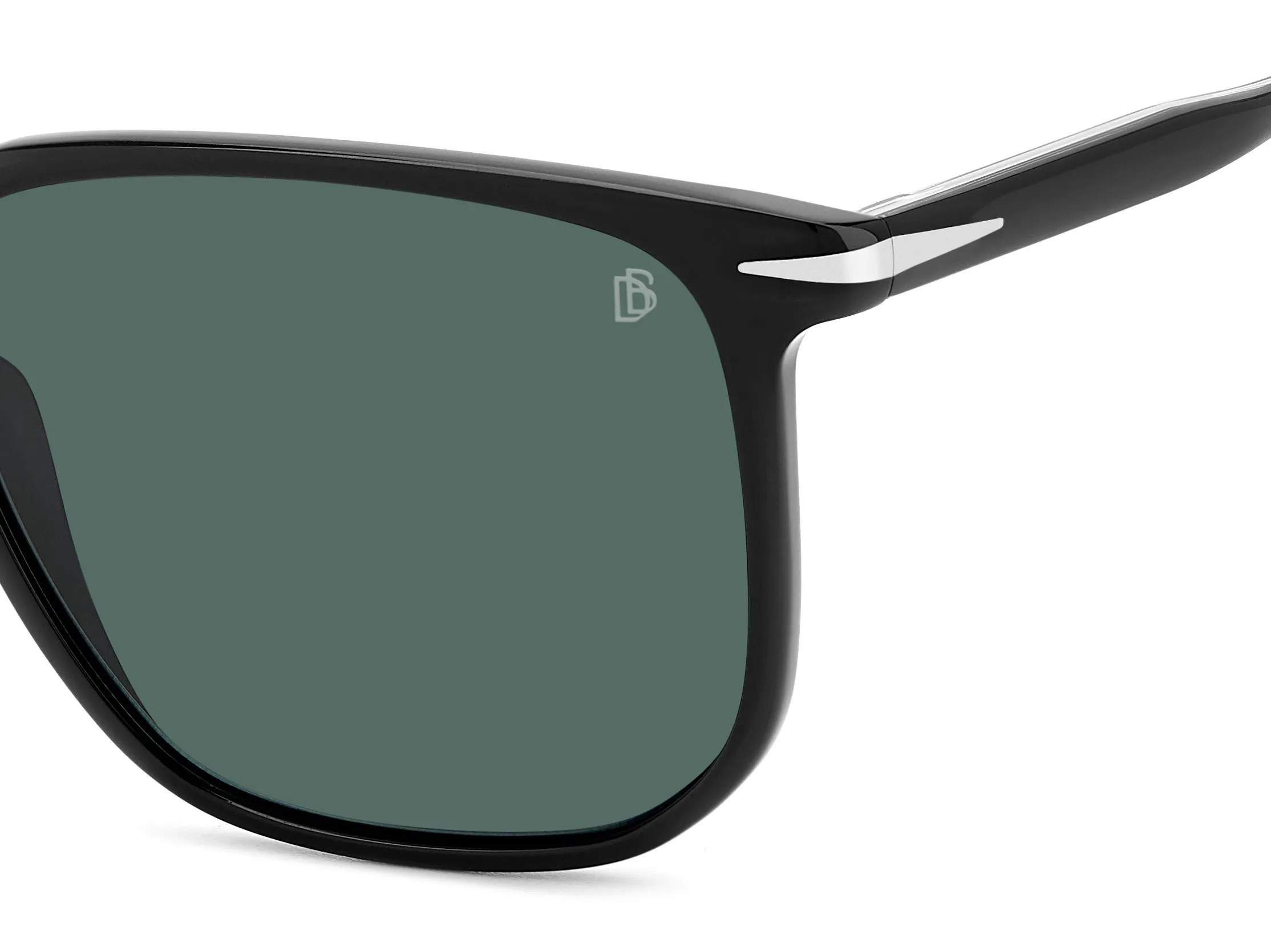 DAVID BECKHAM DB 1141/S 807/QT Occhiali da sole Acetato Nero Verde Squadrata - immagine 3