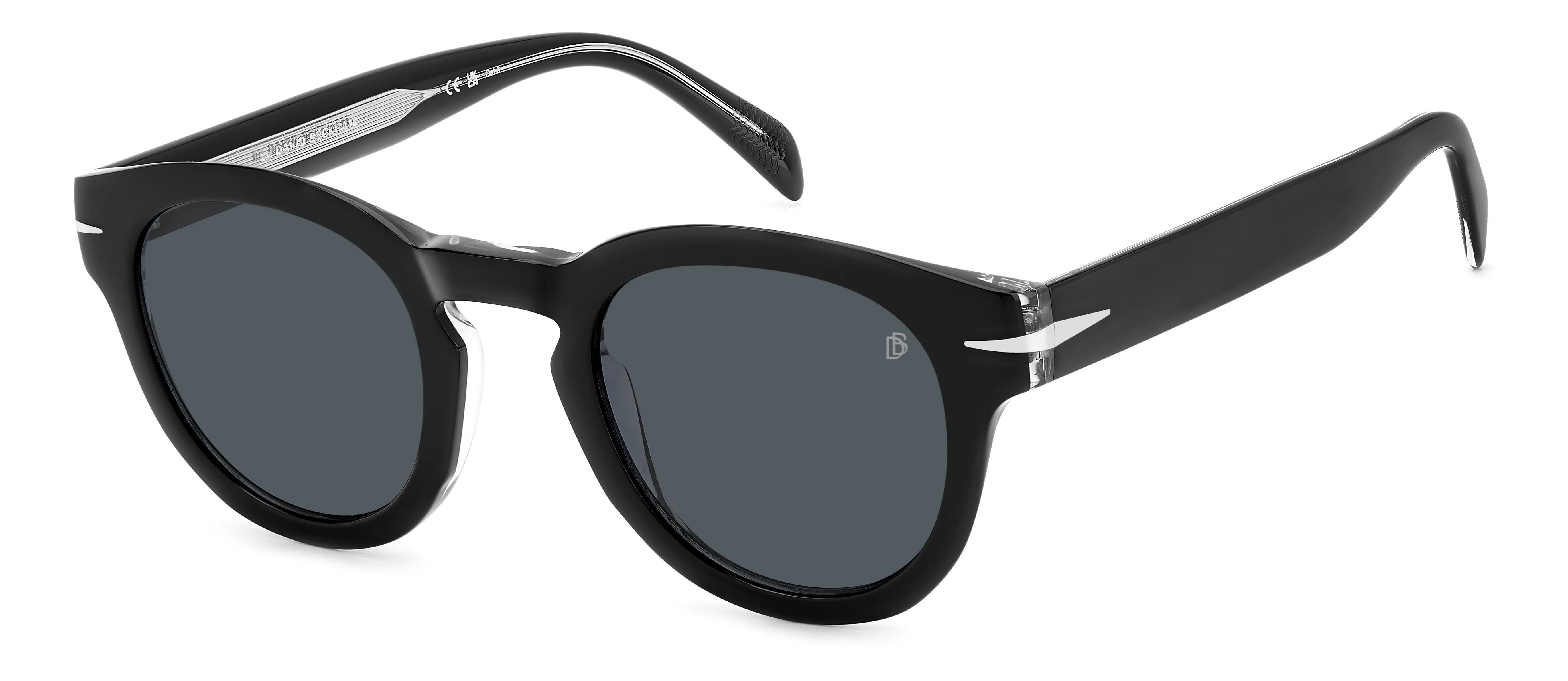 DAVID BECKHAM DB 7041/S FLAT 7C5/IR Occhiali da sole Acetato Nero Grigio Rotonda - immagine 1