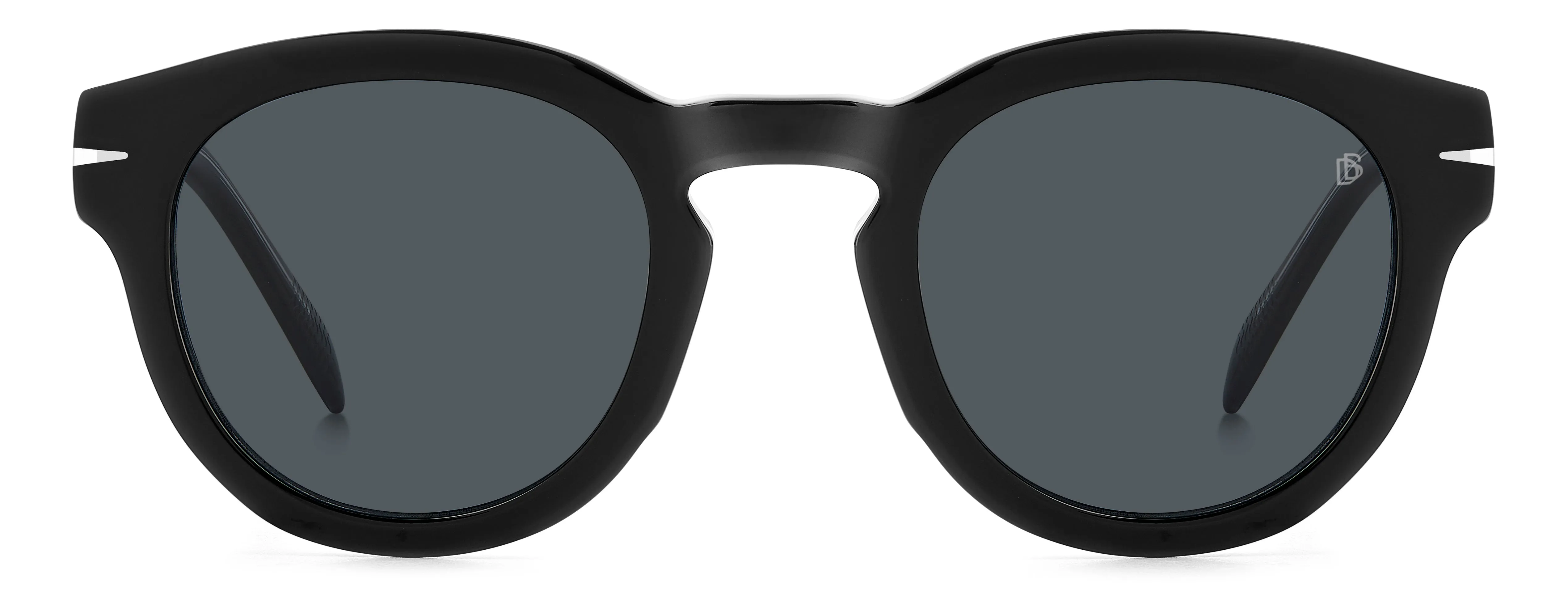 DAVID BECKHAM DB 7041/S FLAT 7C5/IR Occhiali da sole Acetato Nero Grigio Rotonda - immagine 2