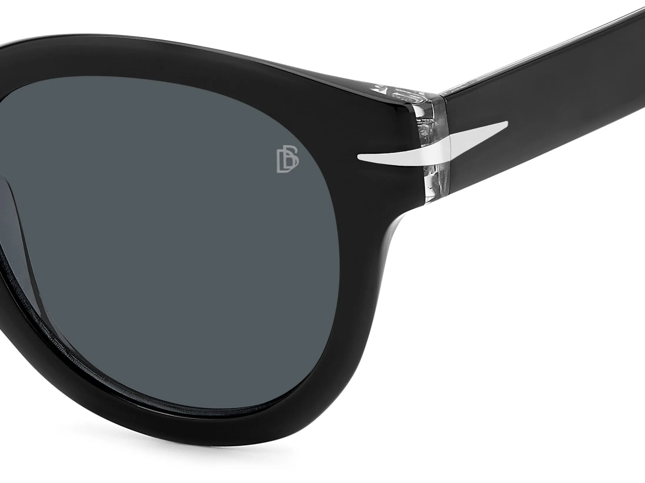 DAVID BECKHAM DB 7041/S FLAT 7C5/IR Occhiali da sole Acetato Nero Grigio Rotonda - immagine 3
