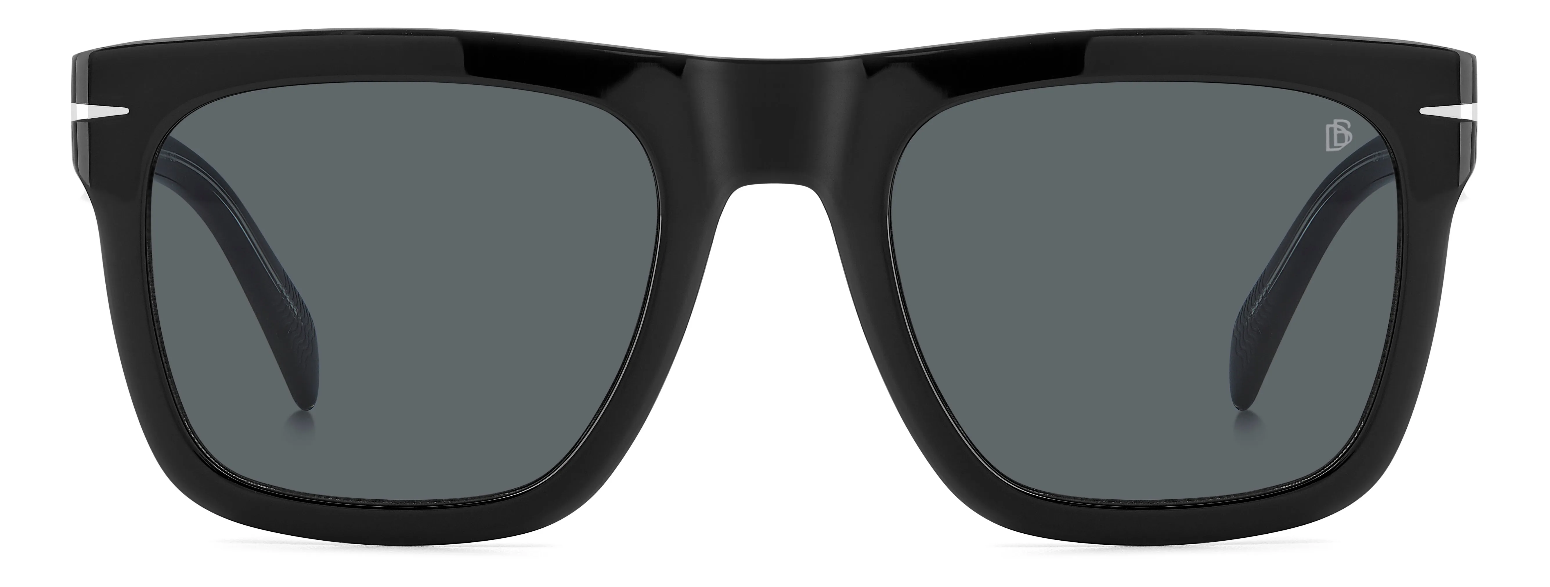 DAVID BECKHAM DB 7000/S FLAT 7C5/IR Occhiali da sole Acetato Nero Grigio Squadrata - immagine 2
