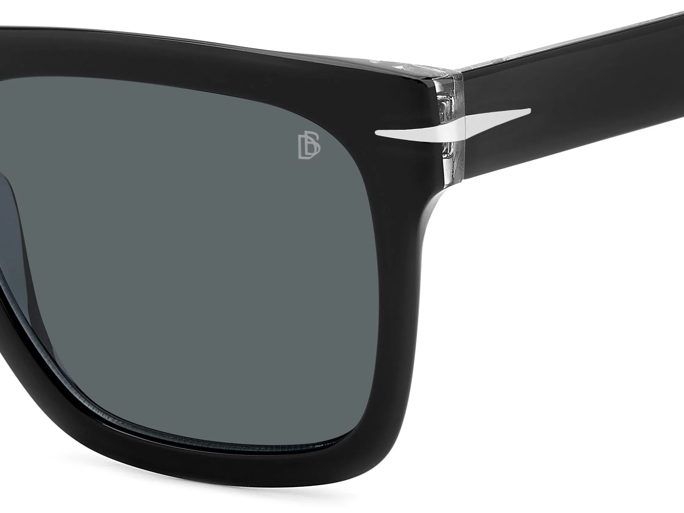 DAVID BECKHAM DB 7000/S FLAT 7C5/IR Occhiali da sole Acetato Nero Grigio Squadrata - immagine 3