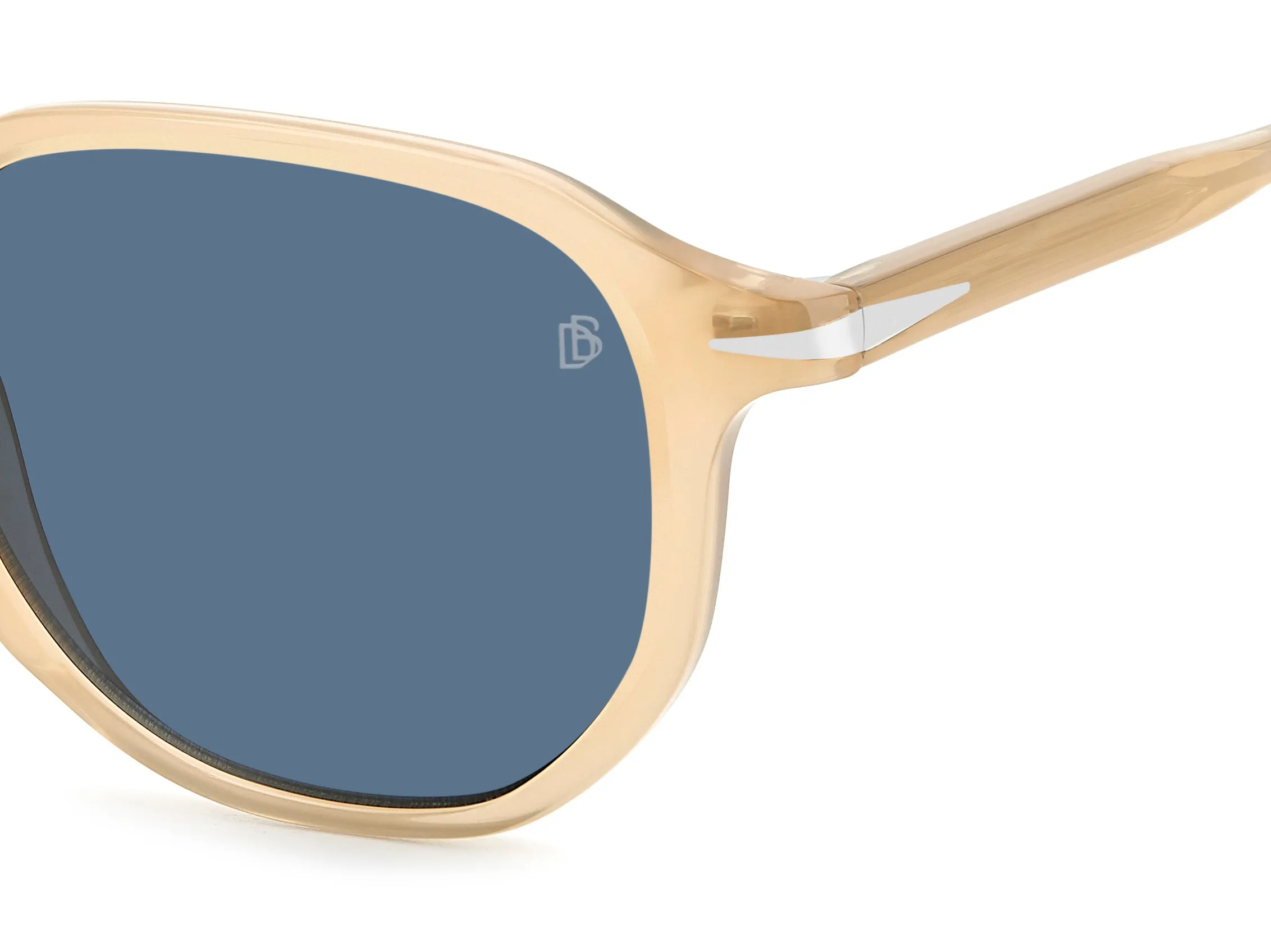 DAVID BECKHAM DB 1140/S HAM/KU Occhiali da sole Acetato Champagne Blu Geometrica - immagine 3