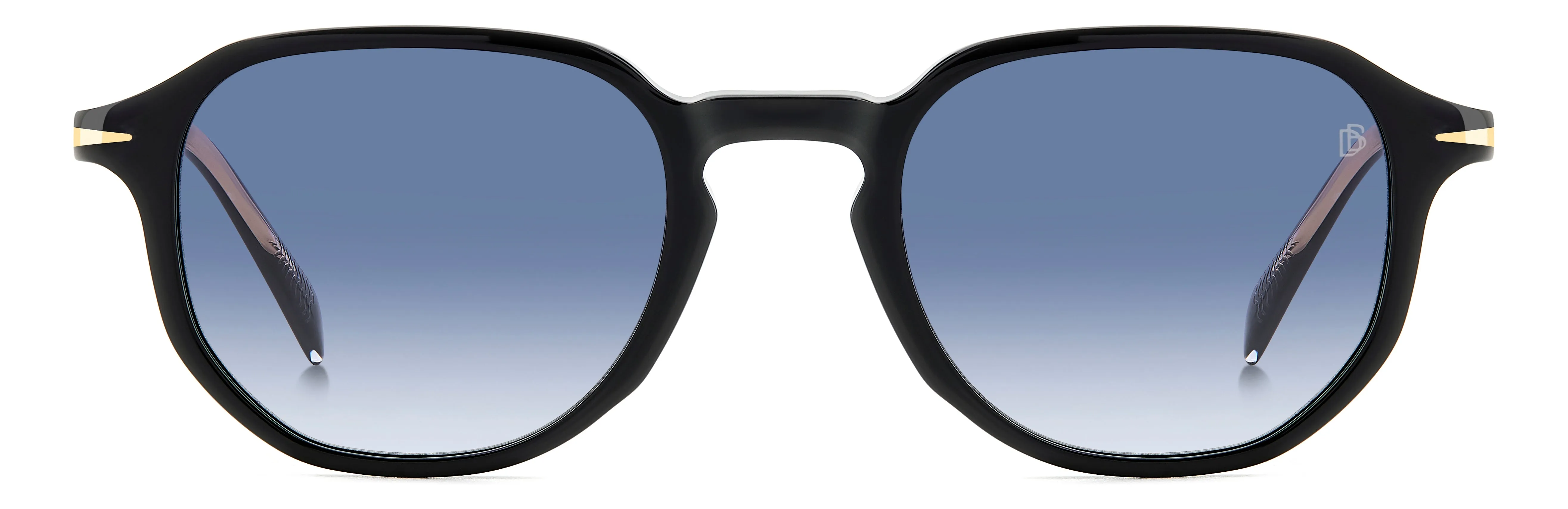 DAVID BECKHAM DB 1140/S 807/08 Occhiali da sole Acetato Nero Blu Geometrica Sfumato - immagine 2