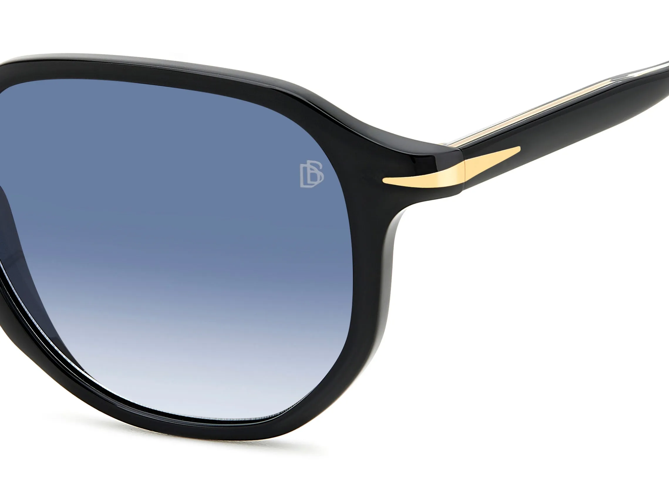 DAVID BECKHAM DB 1140/S 807/08 Occhiali da sole Acetato Nero Blu Geometrica Sfumato - immagine 3