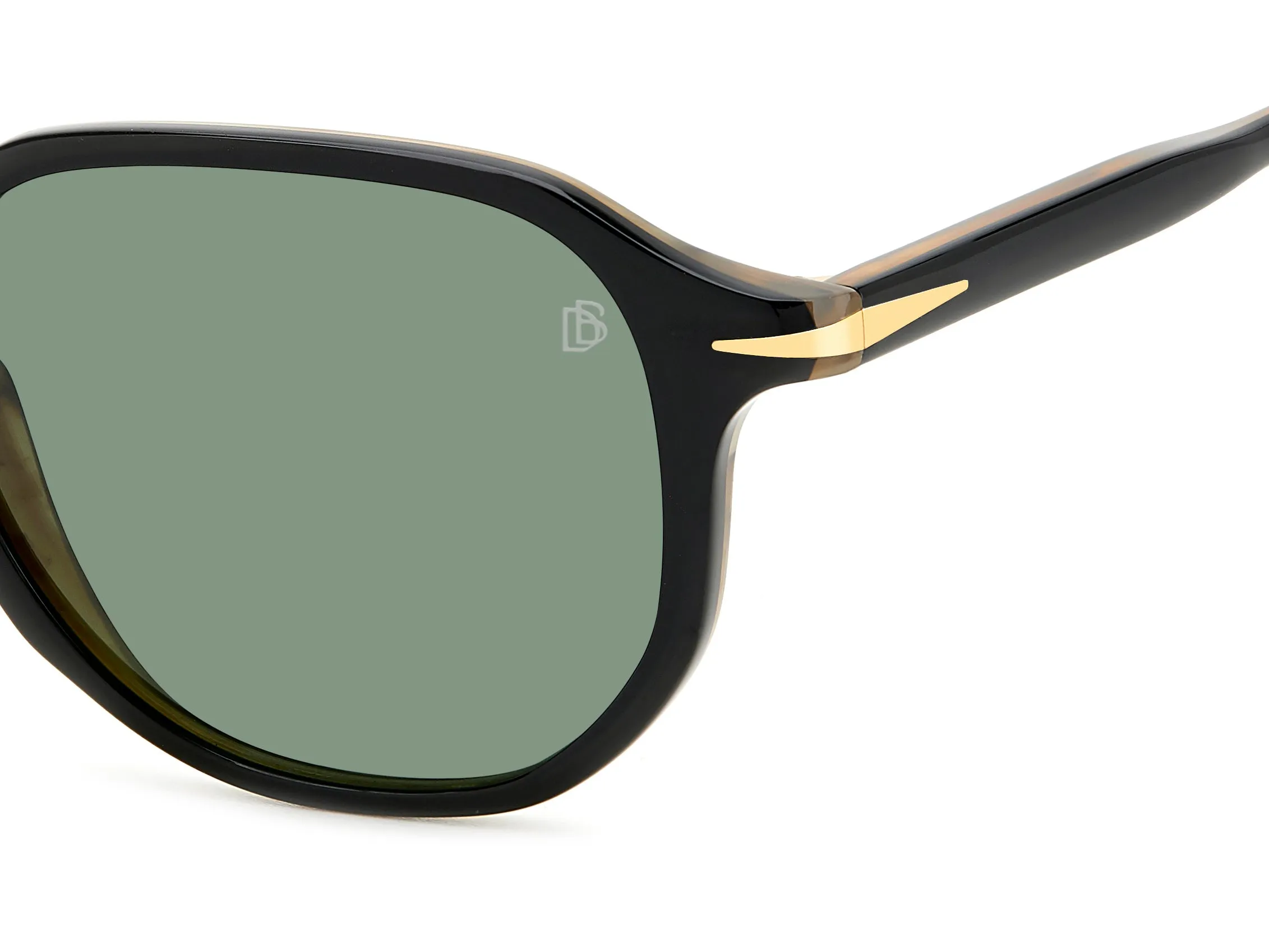 DAVID BECKHAM DB 1140/S 05K/O7 Occhiali da sole Acetato Nero Verde Geometrica Antiriflesso - immagine 3