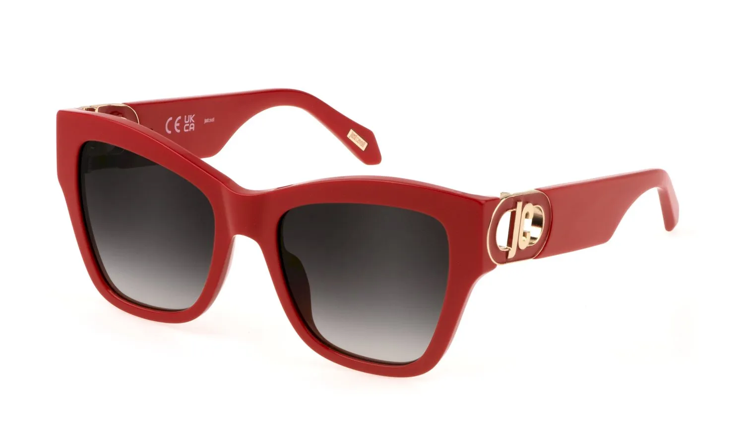 Just Cavalli SJC037 06XX Occhiali da sole Acetato Rosso Grigio Farfalla Normale Sfumato - immagine 1