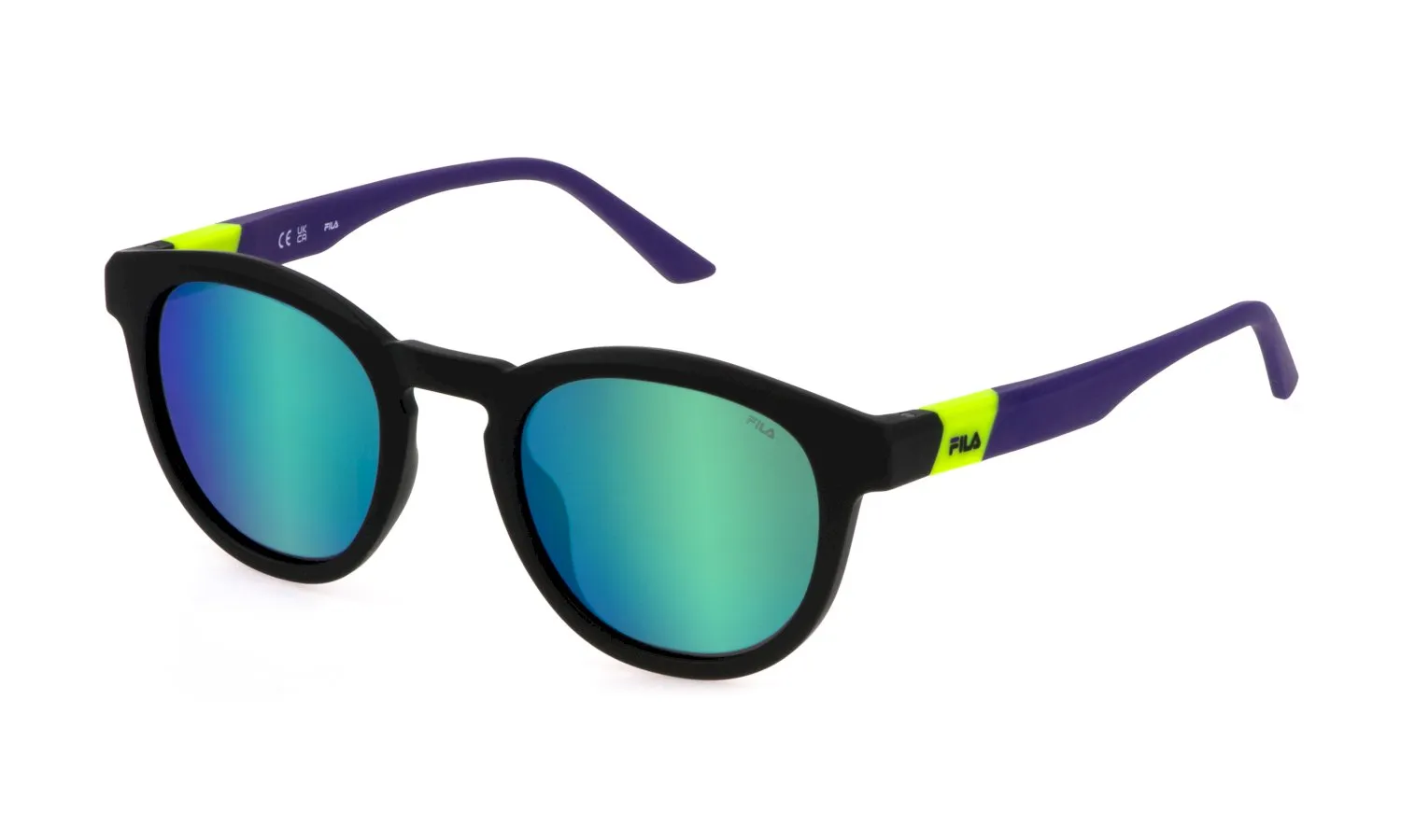 Fila SFI521 U28Z Occhiali da sole Iniettato Nero Grigio Pantos Specchiato - immagine 1