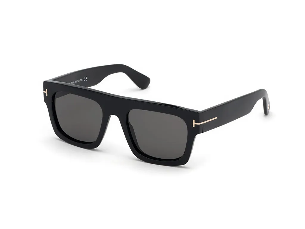 TOM FORD FT0711 FAUSTO 01A Occhiali da sole Acetato Nero Grigio Squadrata Normale - immagine 1